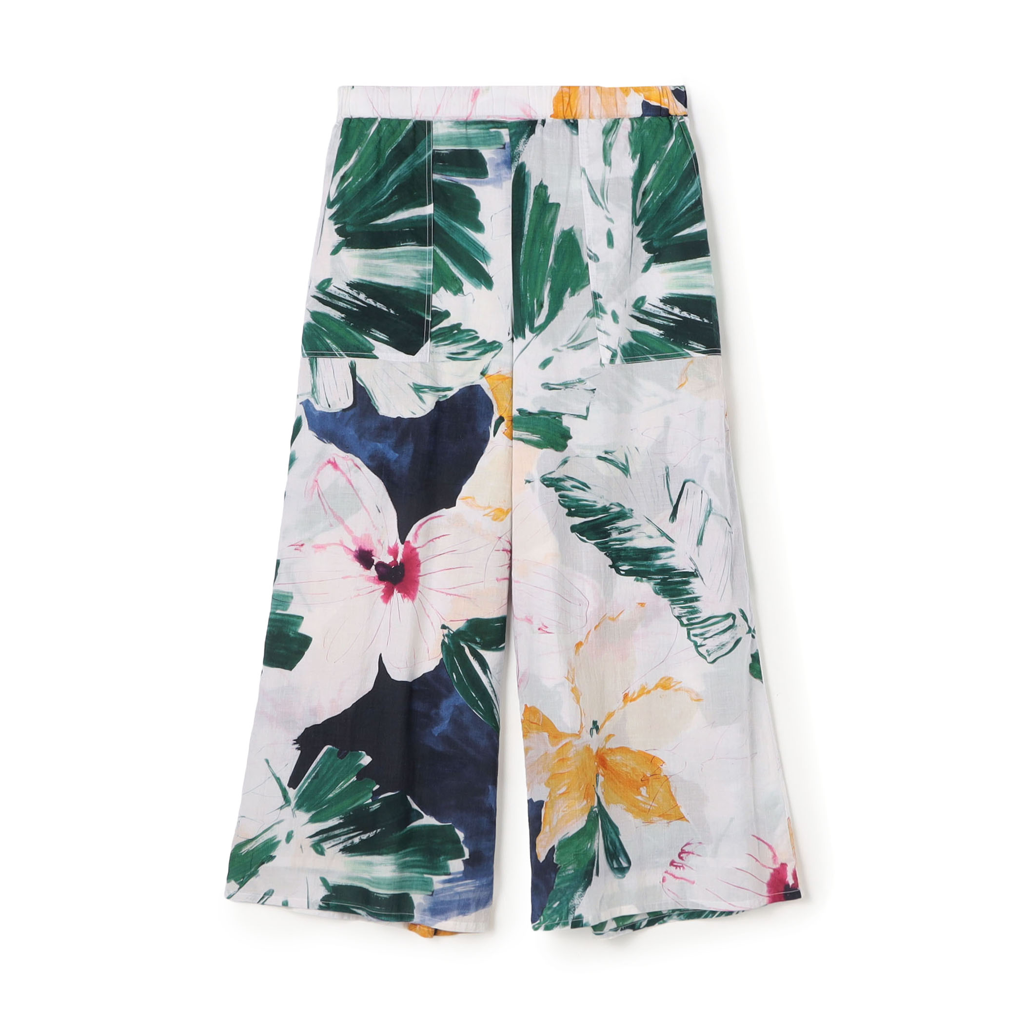 インドコットンプリント イージーワイドパンツ