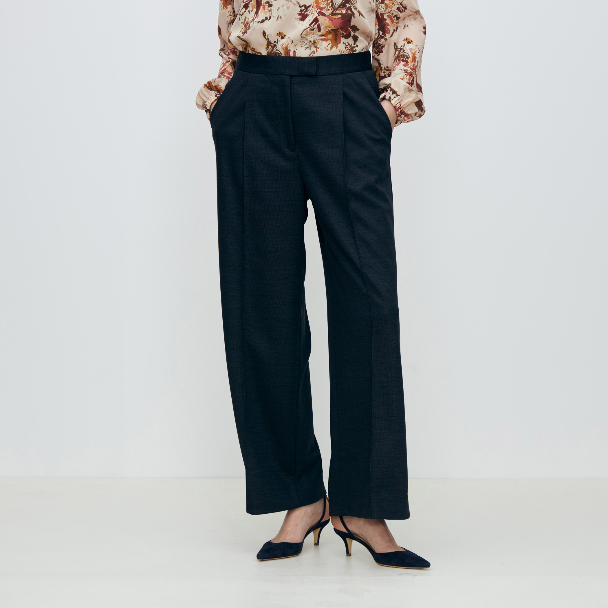 美品【REI】麗　ウール ワイドパンツ レースポケット　FREE　日本製 reca ツイルイージーワイドパンツ 240230 レディース 2024年夏