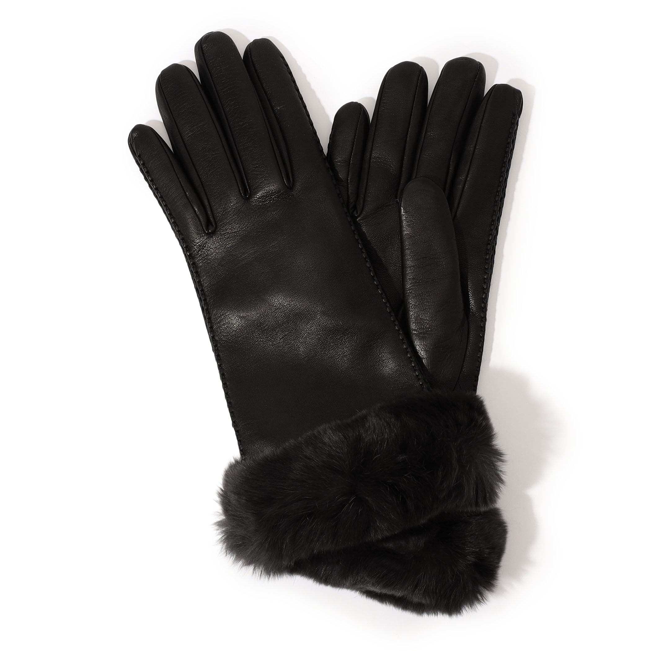 CARIDEI ファー レザーグローブ