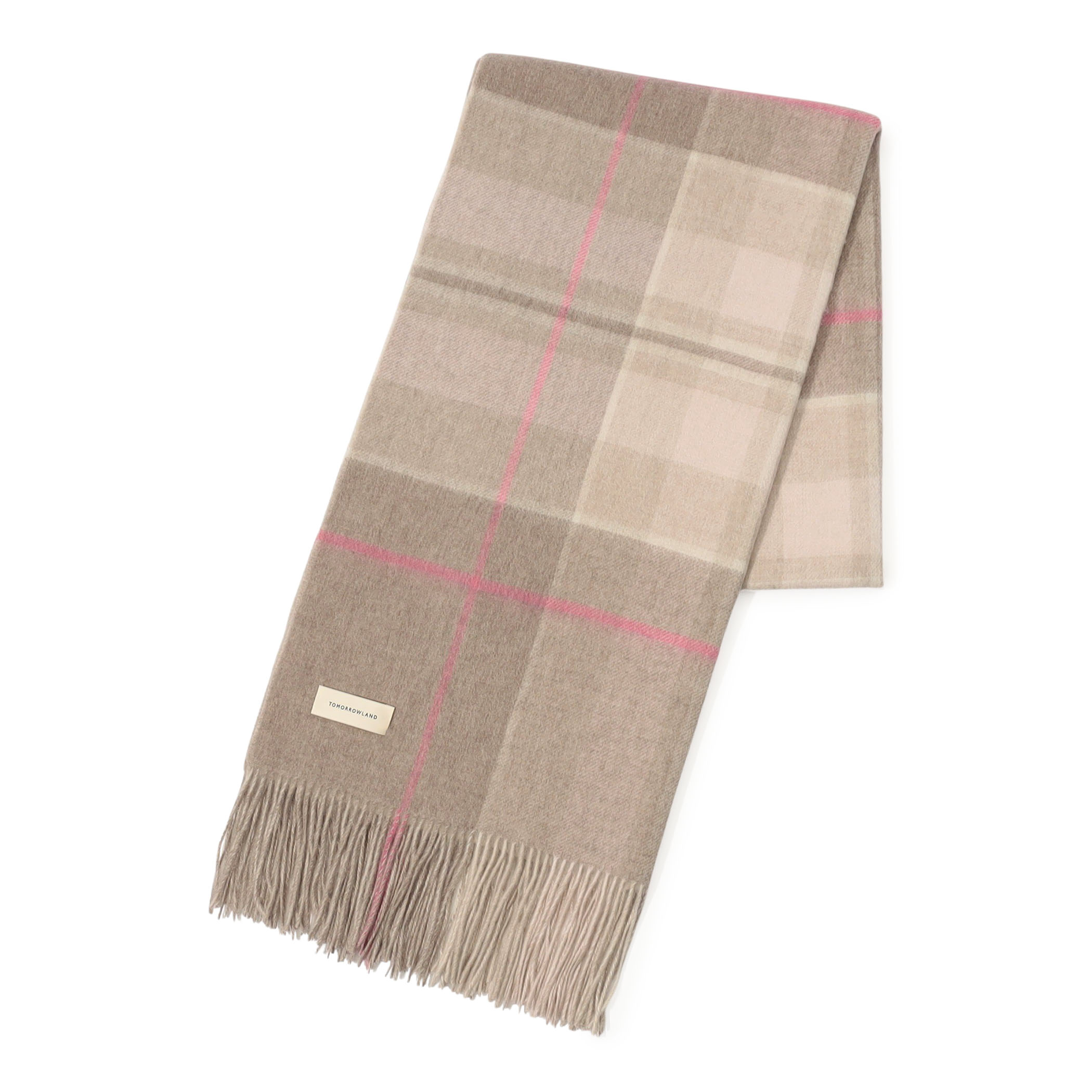 TOMORROWLAND カシミヤ ダブルフェイス チェックストール