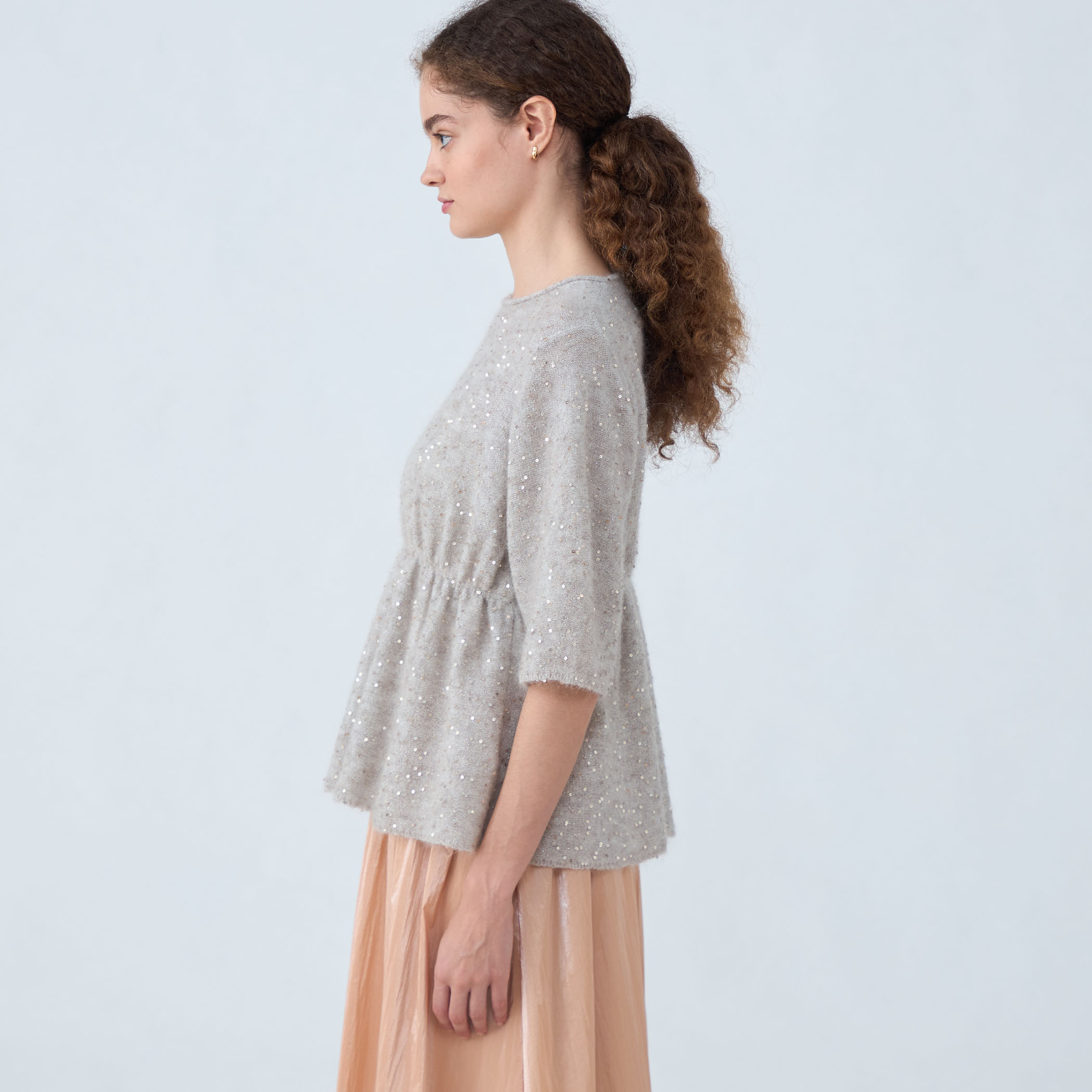 mideal ニット セーター peplum sequins knit / ペプラム