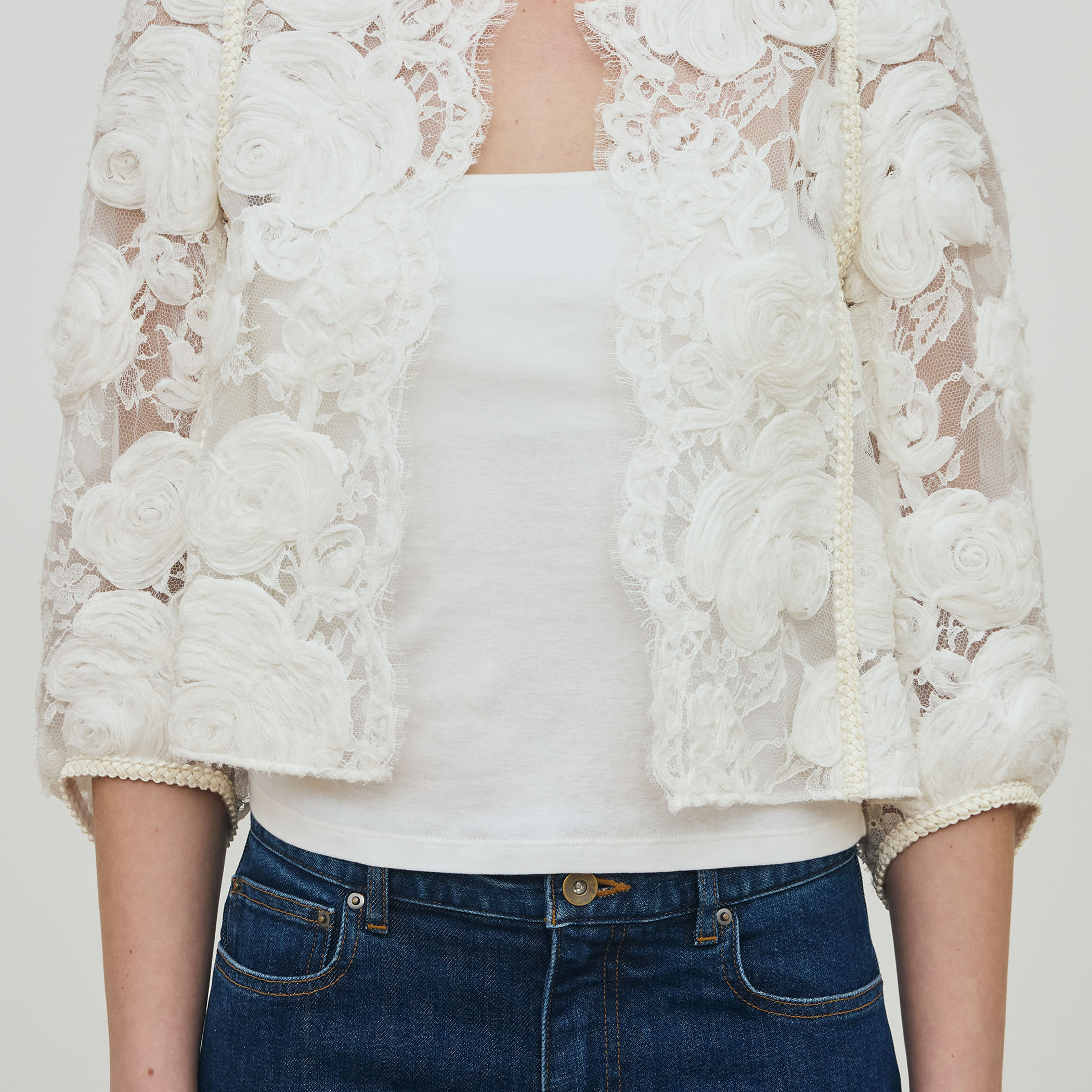 リバーレース クロップドジャケット｜トゥモローランド 公式通販