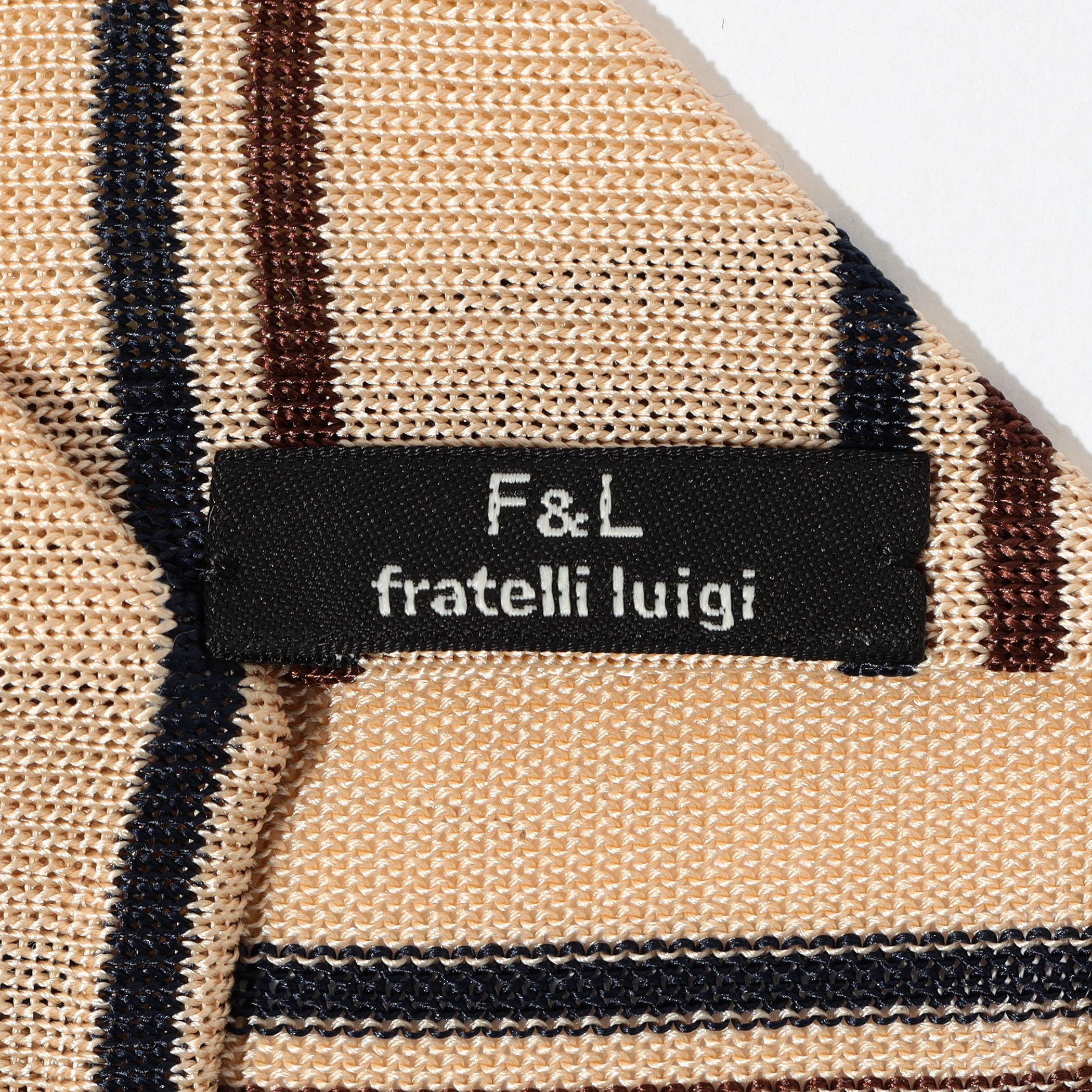 Fratelli Luigi シルク レジメンタルニットタイ