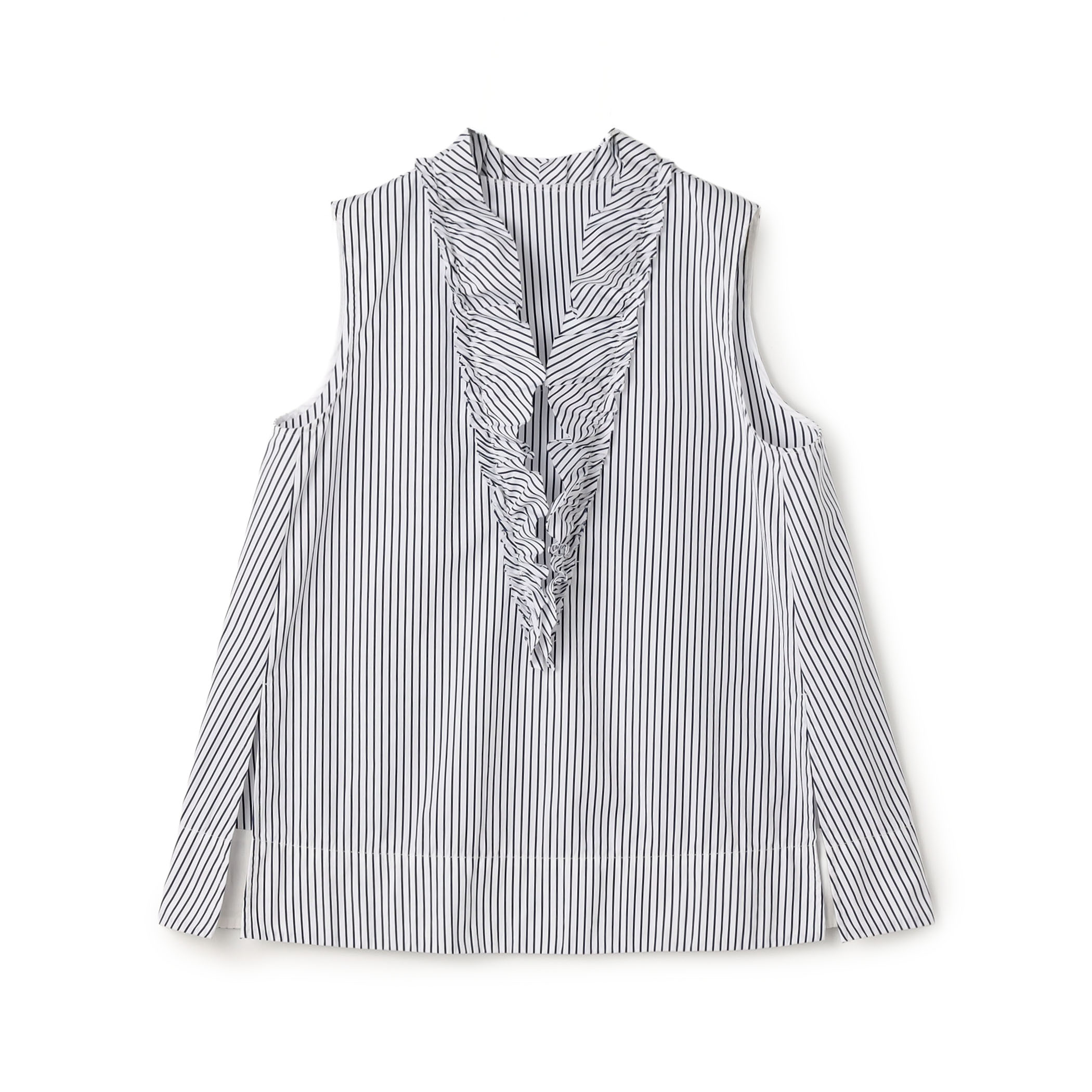 【WEB先行予約】コットンタイプライター フリルノースリーブブラウス