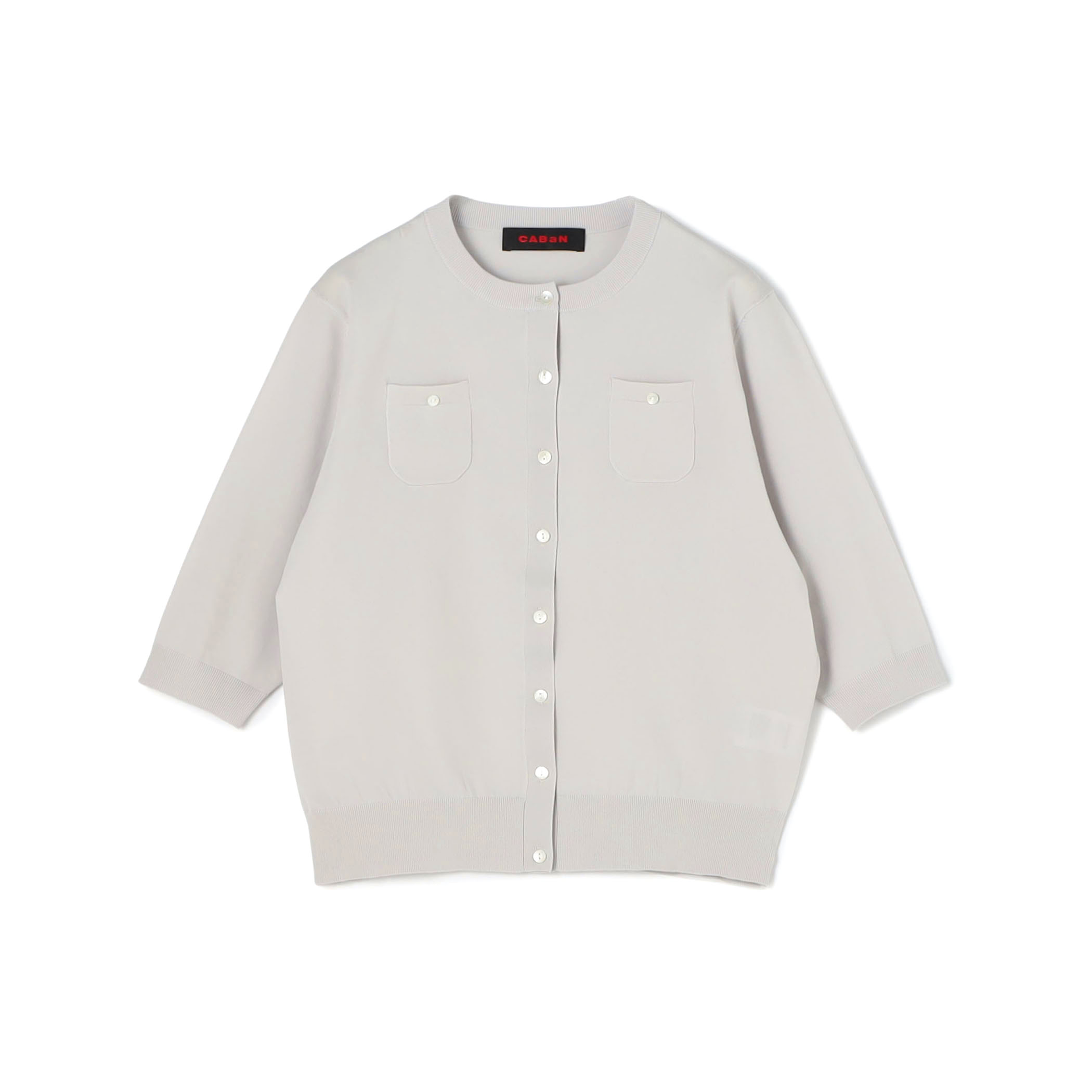 ファインポリエステル ハーフスリーブポケットカーディガン