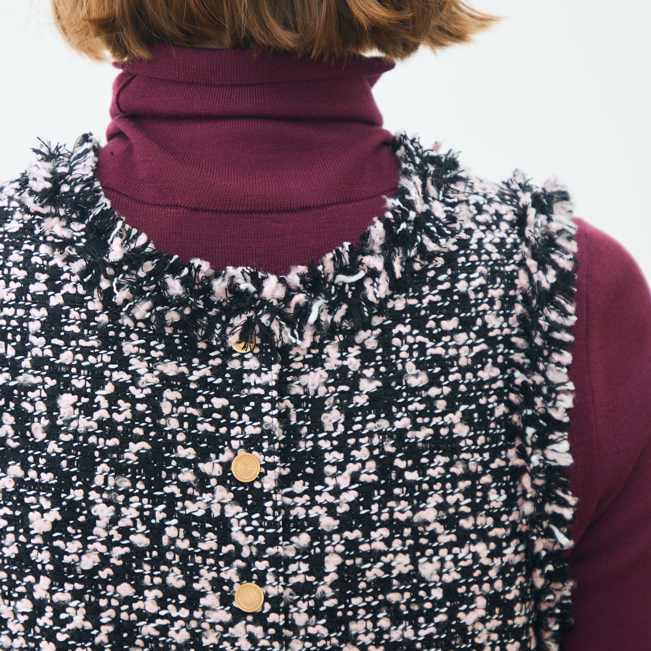 TOMORROWLAND ブルーフォンセファンシーツイードフロントダブルジレ