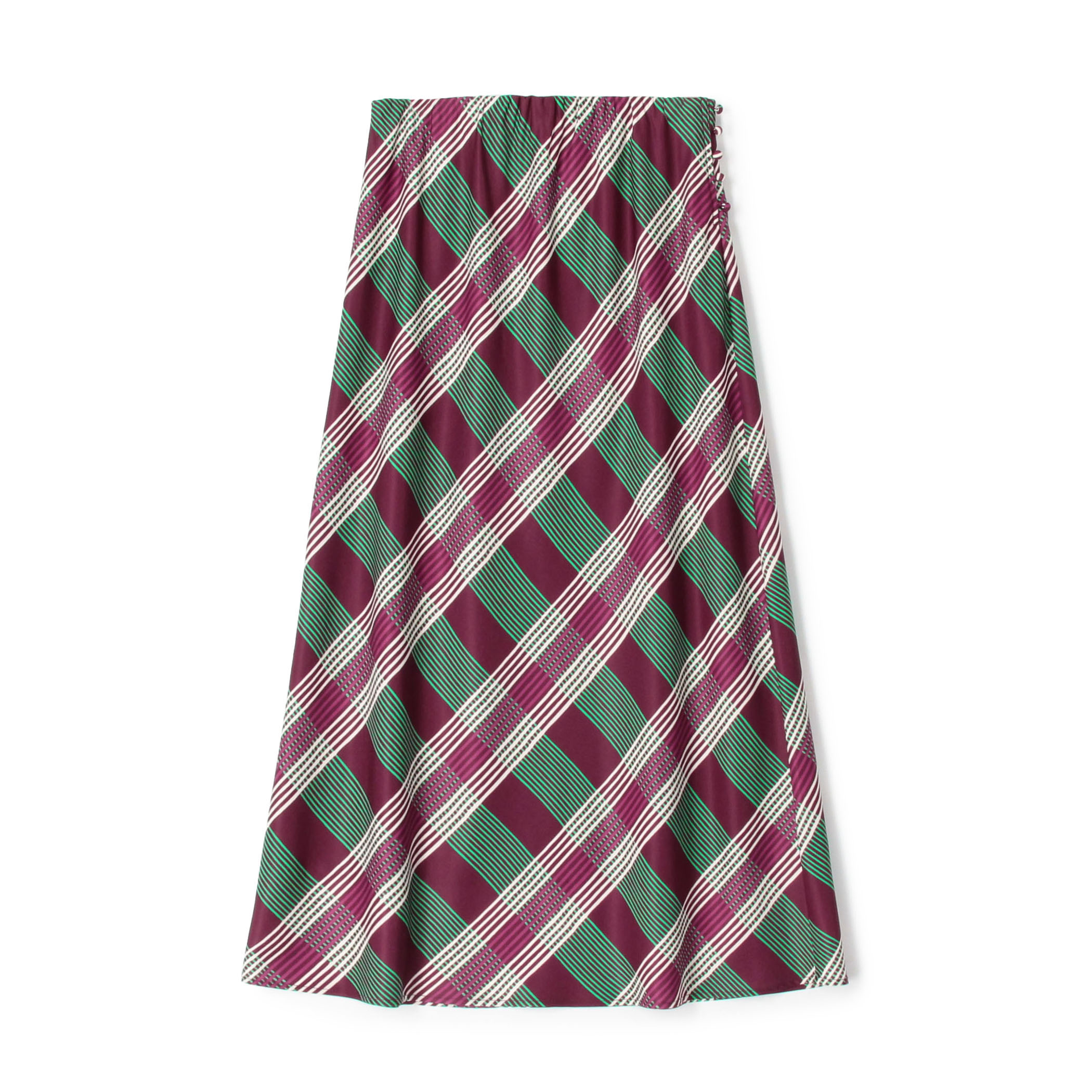 ポリエステルプリント フレアミディスカート