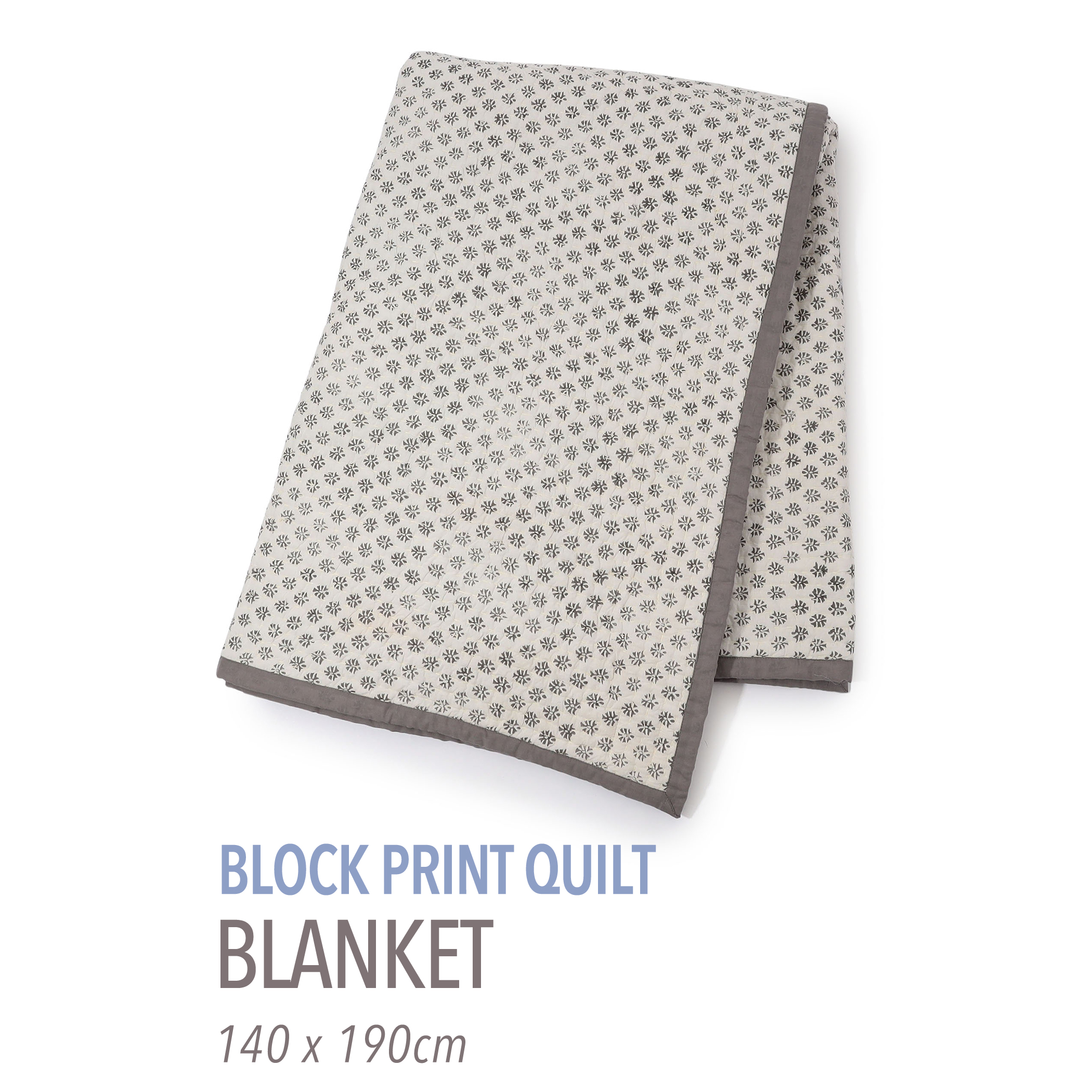 ブロックプリントキルト マルチカバー L