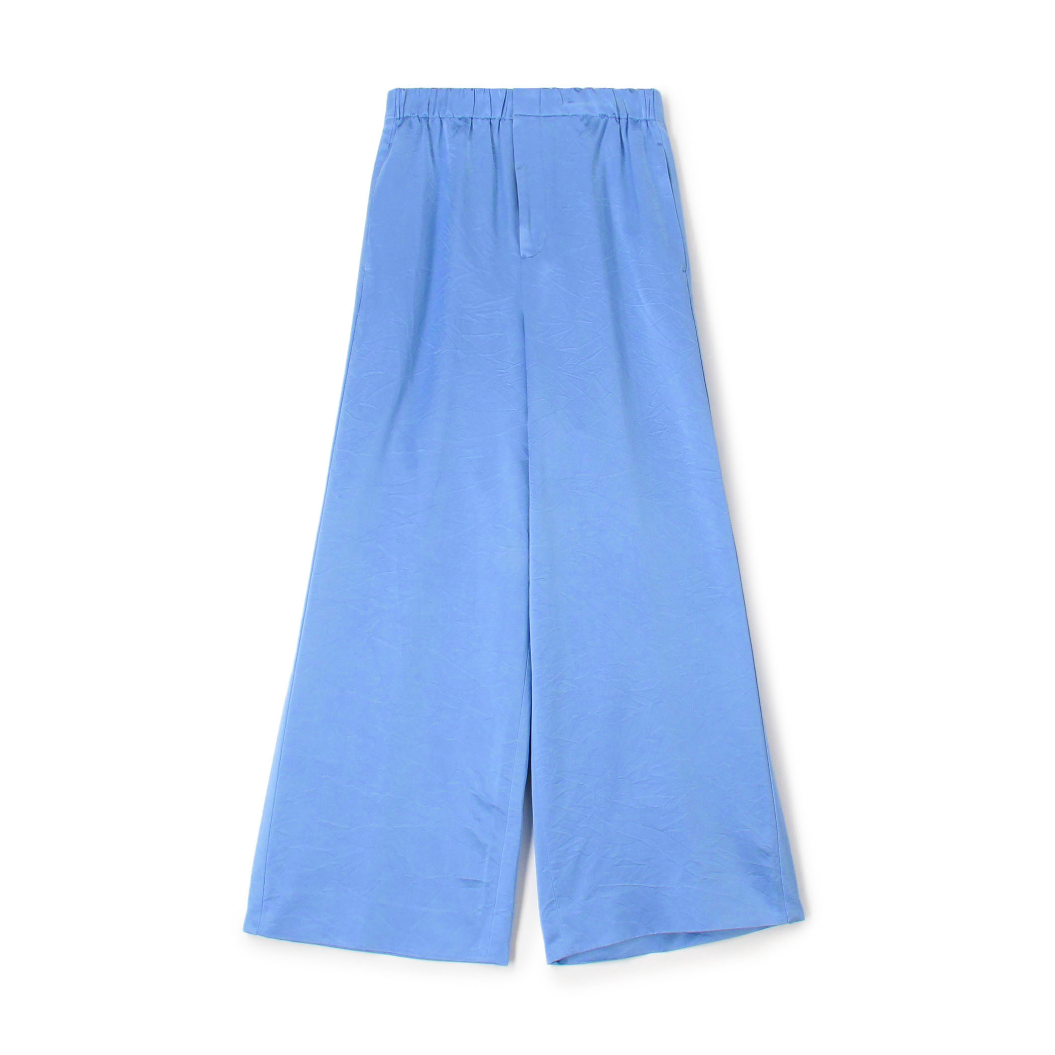 コットンシルクリンクルサテン ワイドパンツ