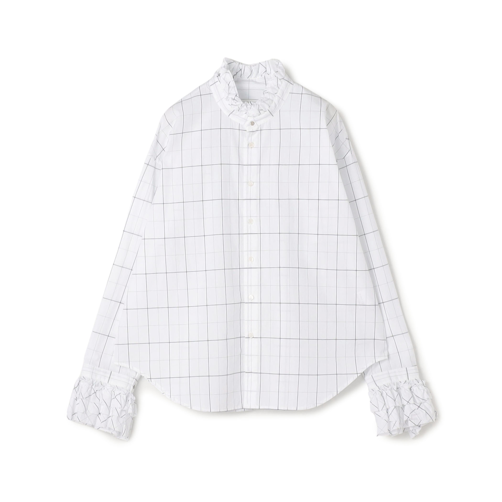 コットン フリルシャツ