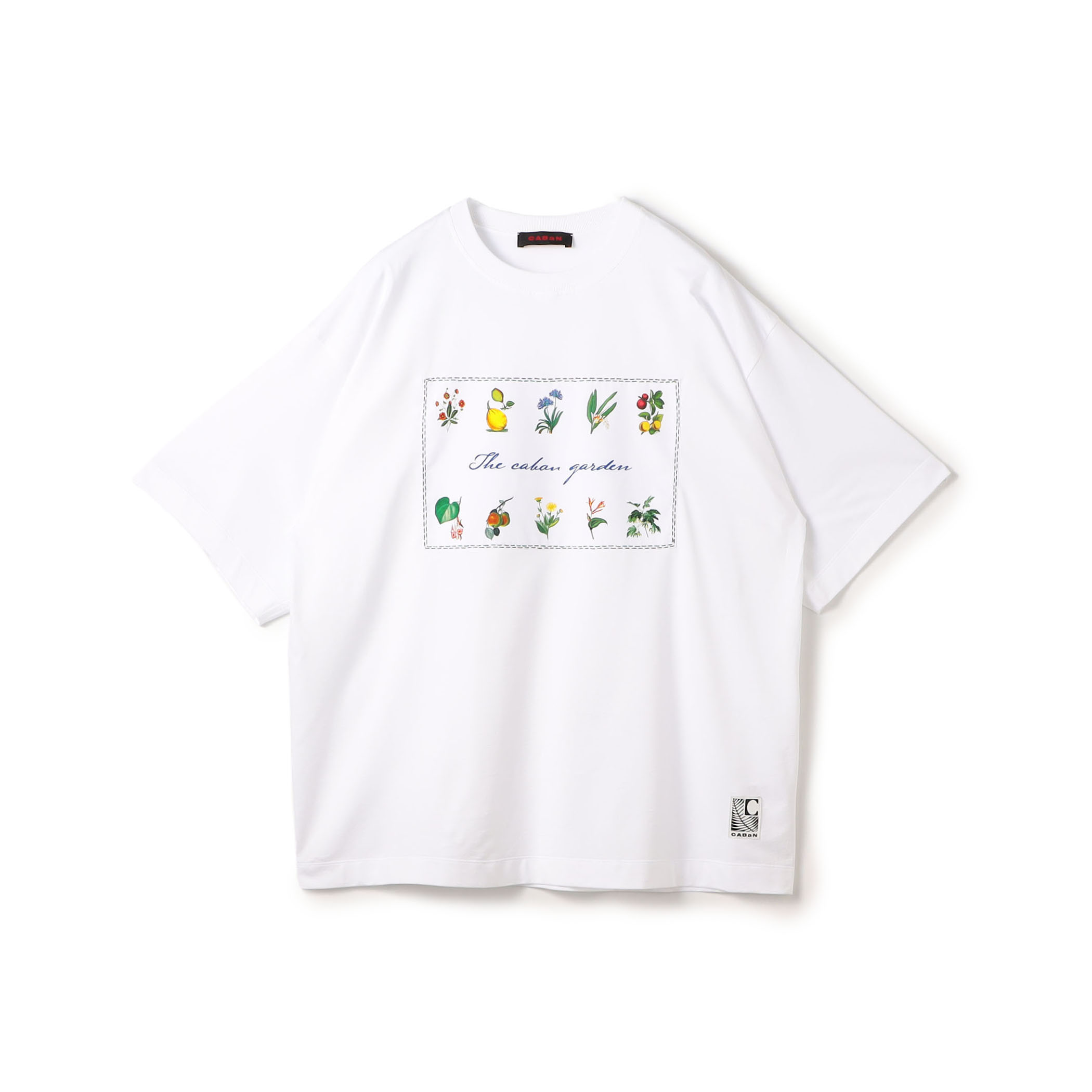 CABaN スビンコットン GREEN SHOWERプリントTシャツ