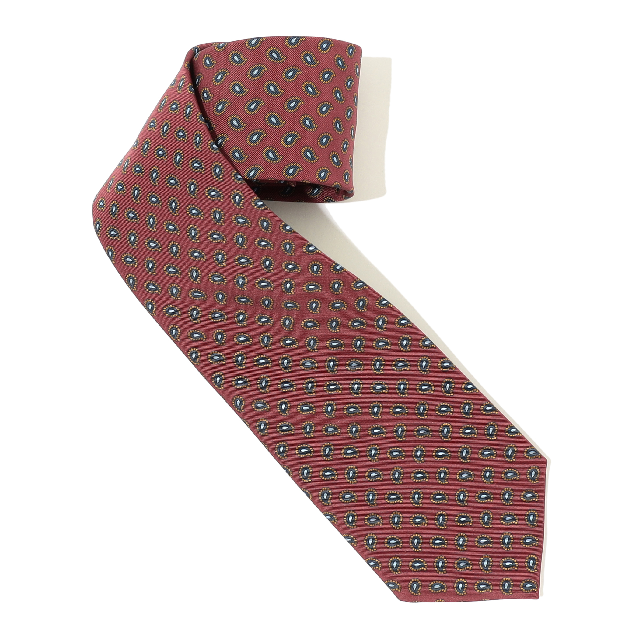 Atkinsons アイリッシュポプリン ペイズリー柄ネクタイ