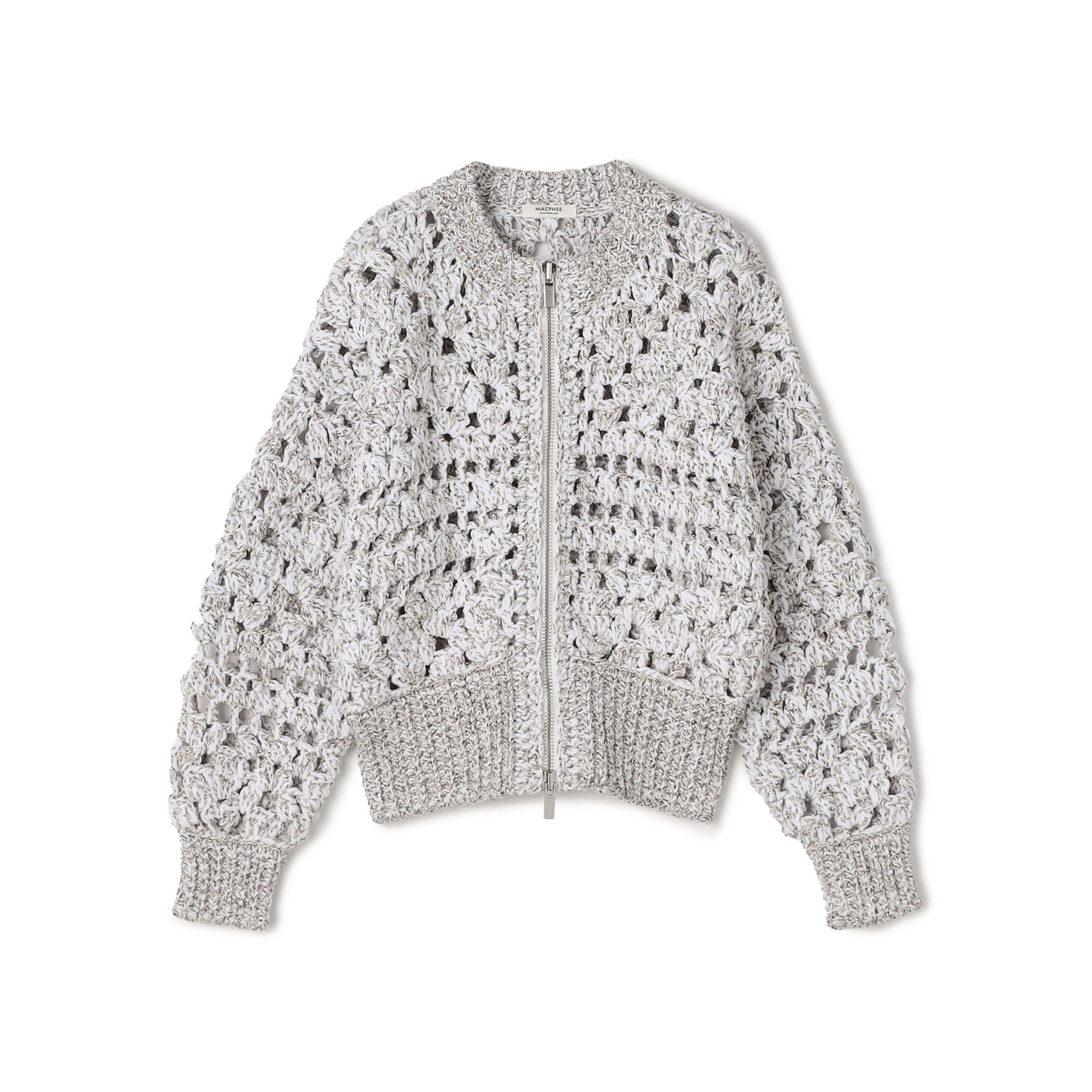 ルレックスハンドニット ジップアップカーディガン