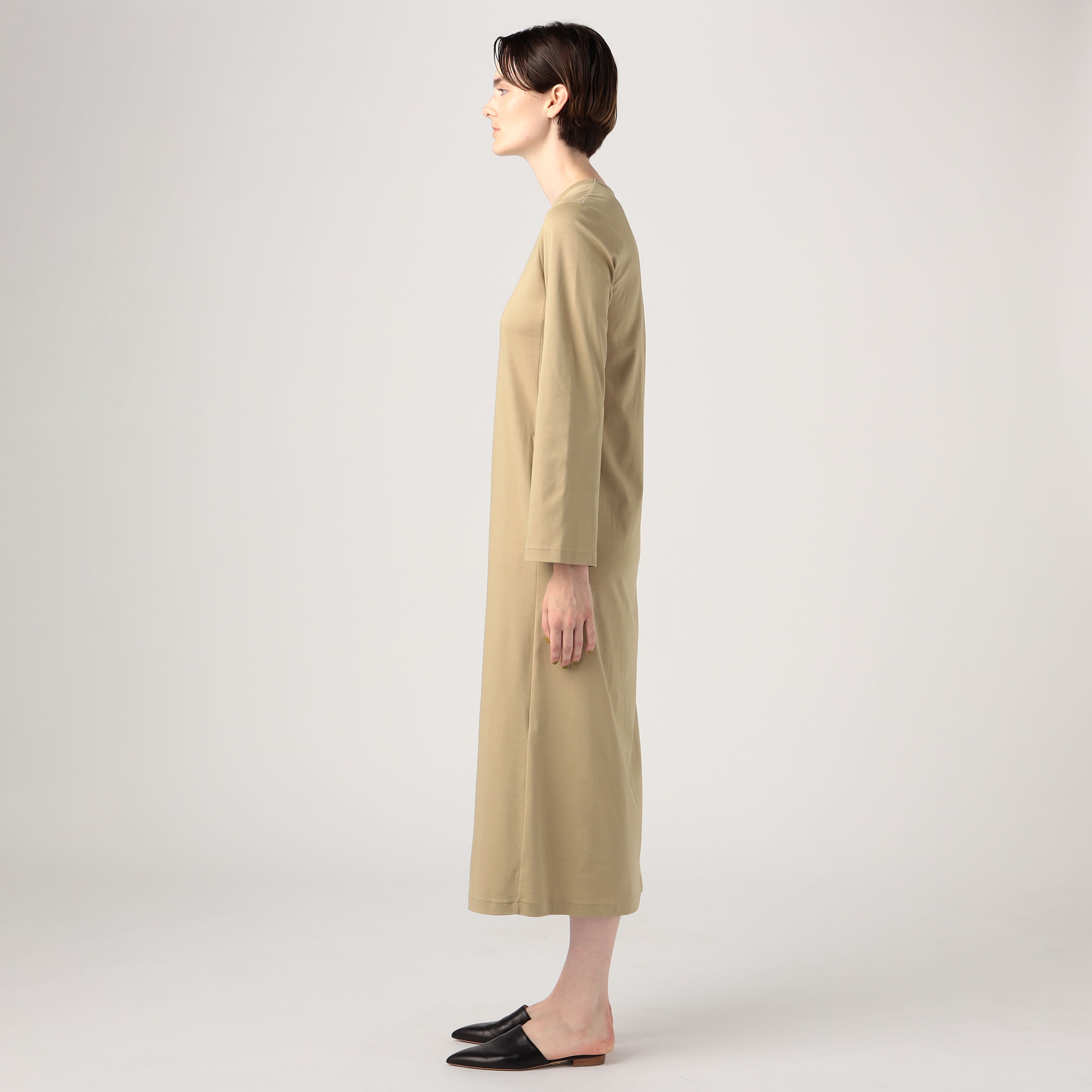 SMOOTH JERSEY DRESS コットン スムースジャージーワンピース 