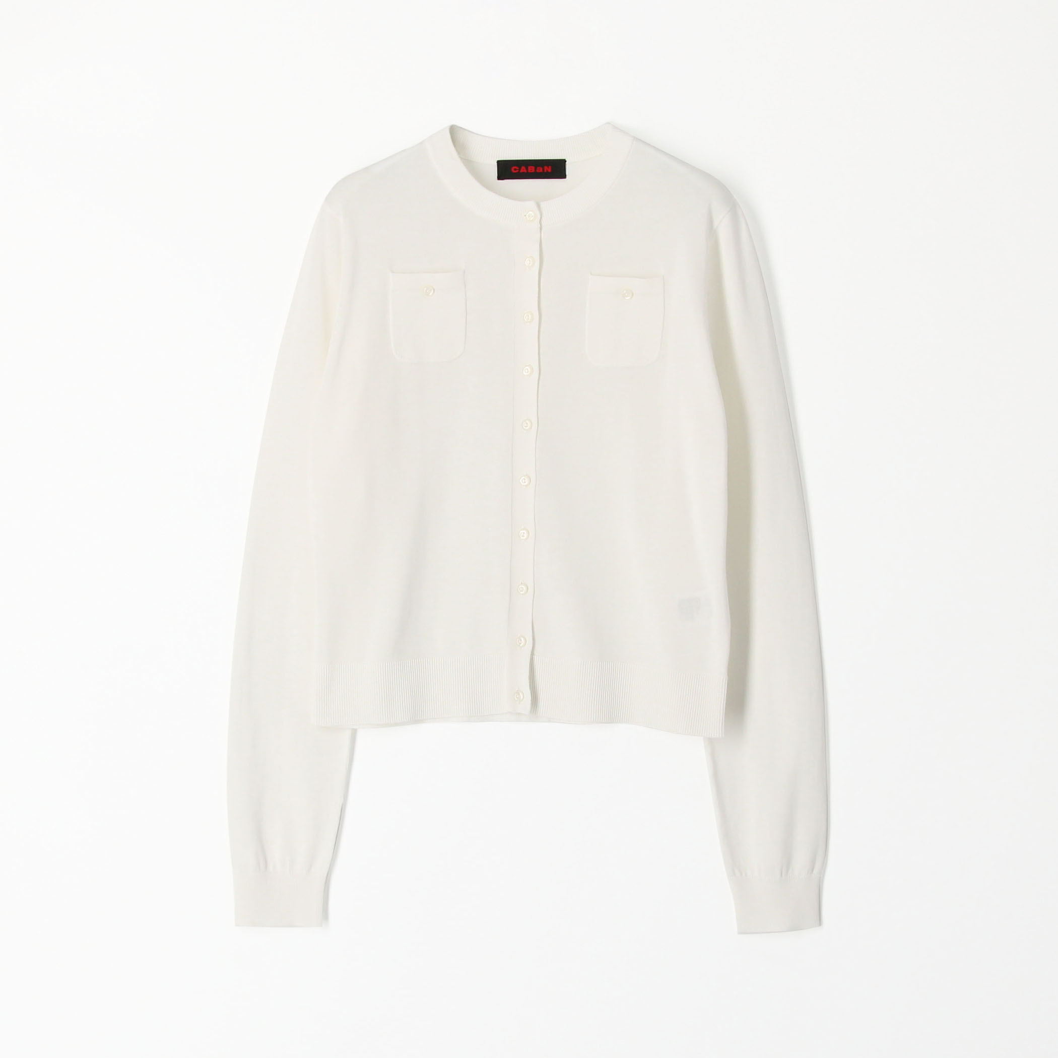 ■CABaN コットン ロングスリーブポケットカーディガン