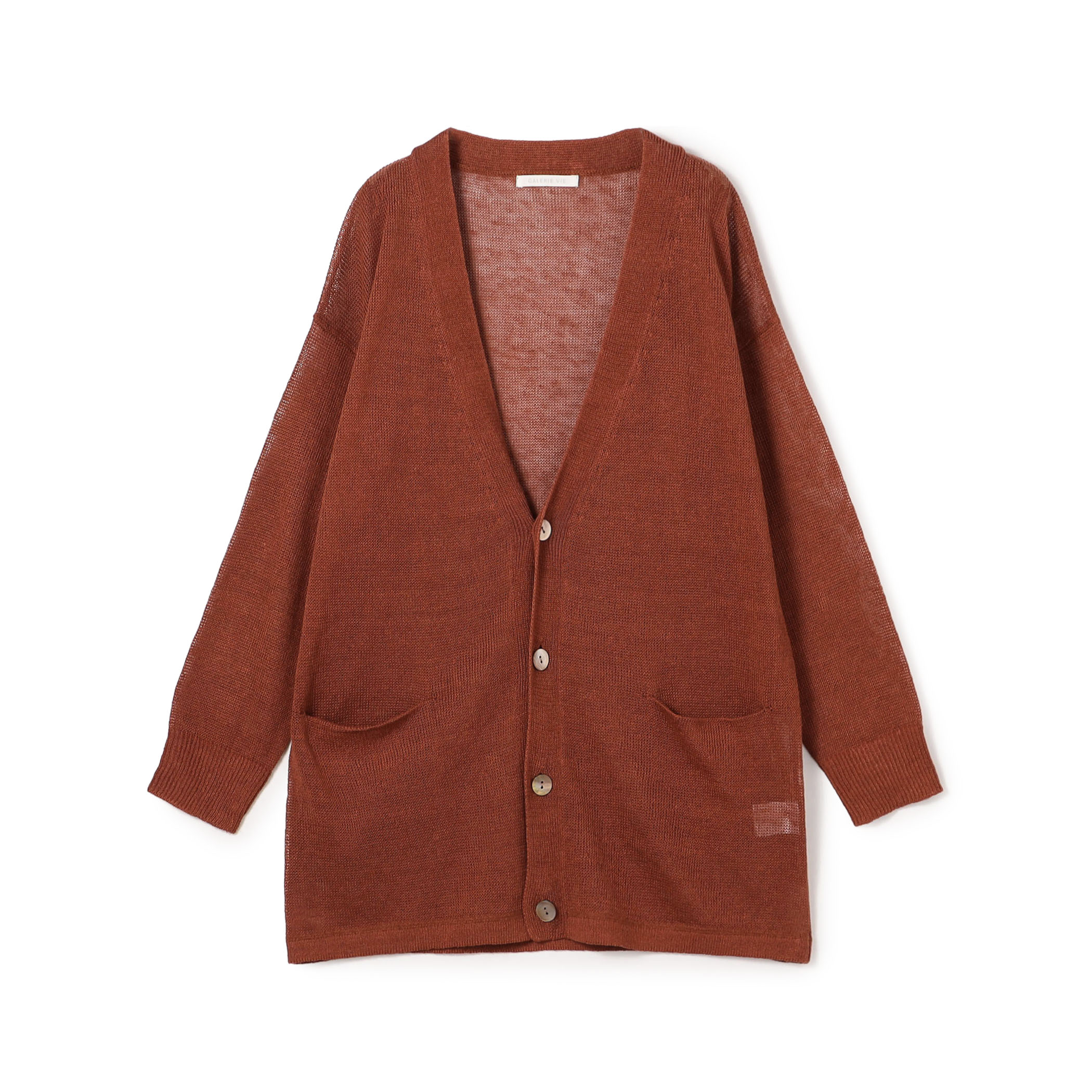 リネンコード Vネックカーディガン