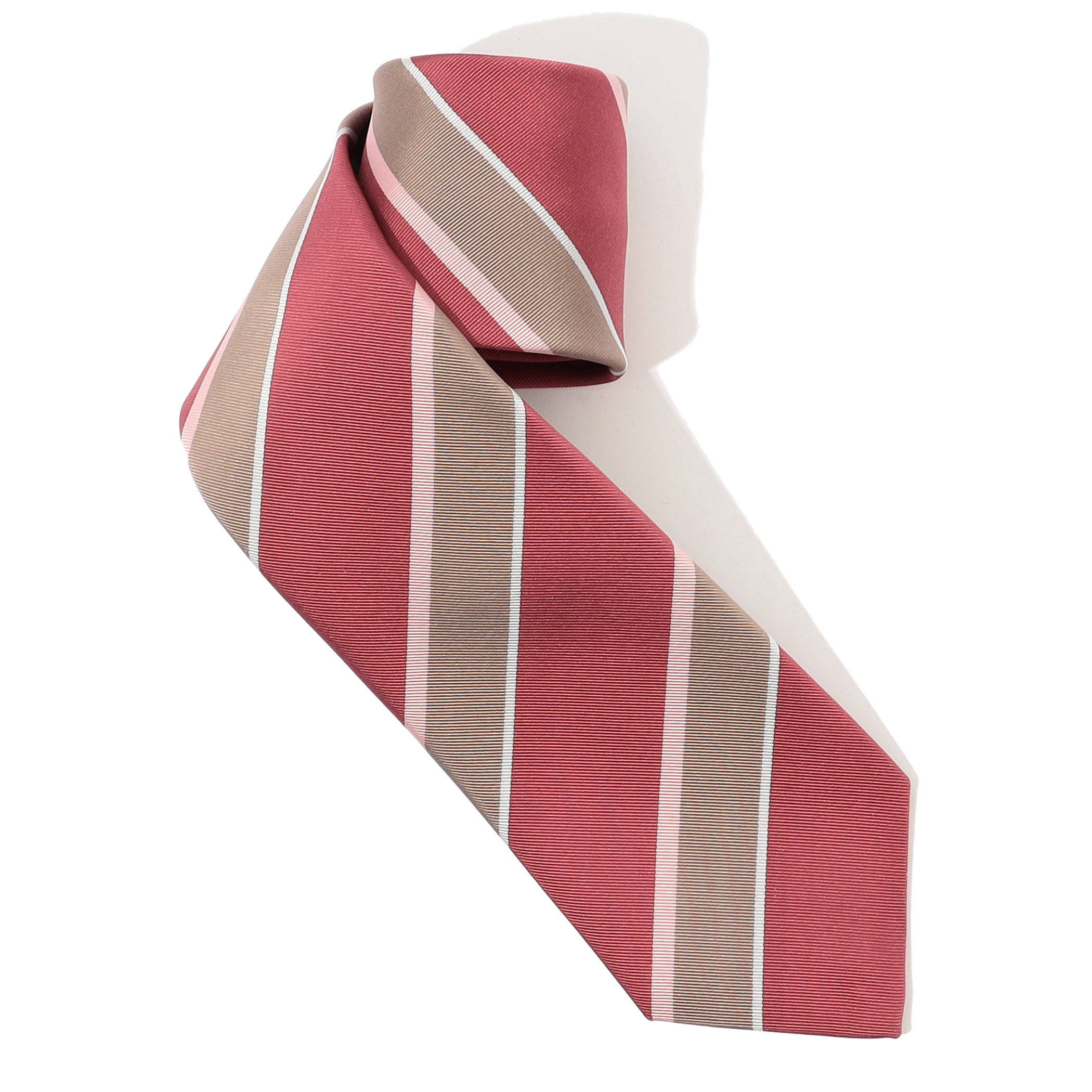 ERRICO FORMICOLA シルクプリント レジメンタルストライプネクタイ