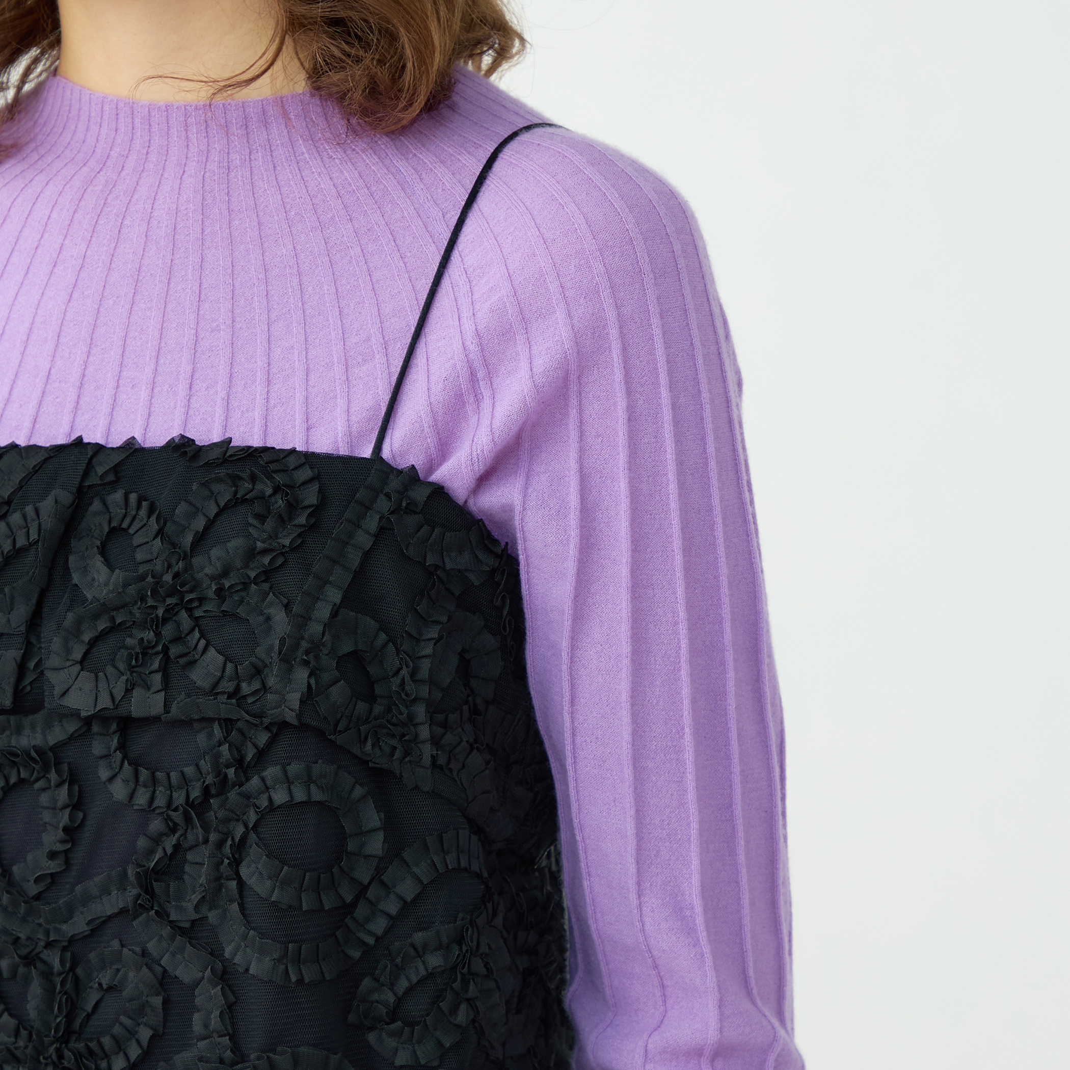 ロゼットチュールエンブロイダリー キャミソールブラウス