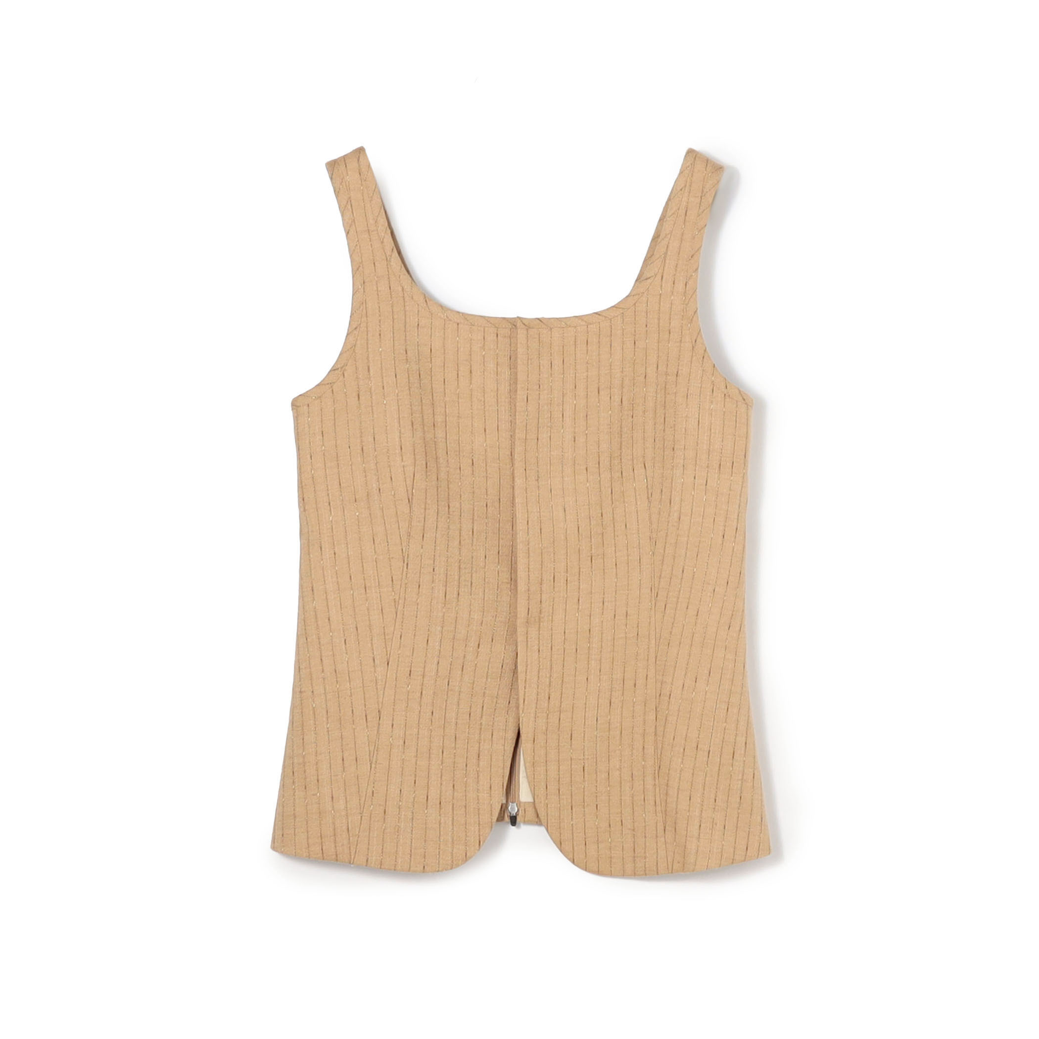 シルクネップリネン スクエアネックジレ