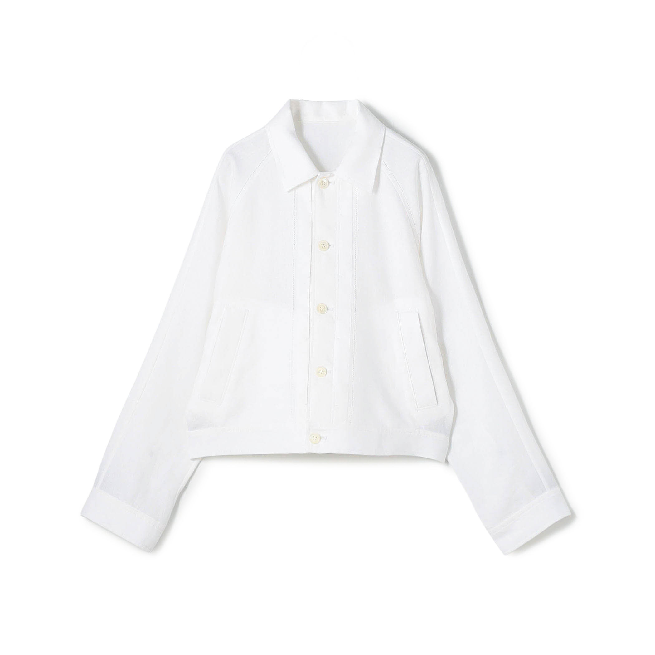 フレンチリネン プリ―テッドジャケット