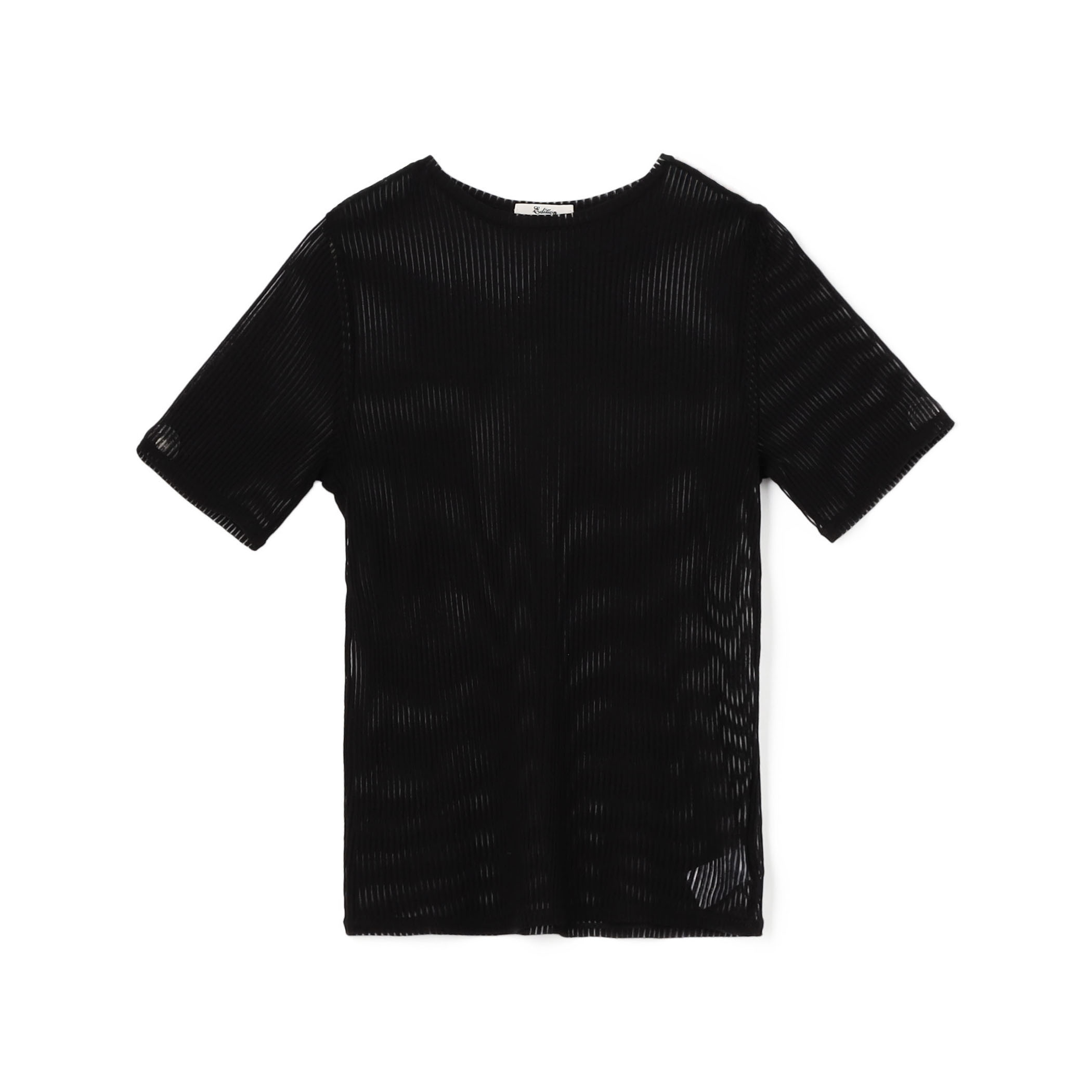 シアーストライプ ハーフスリーブトップス