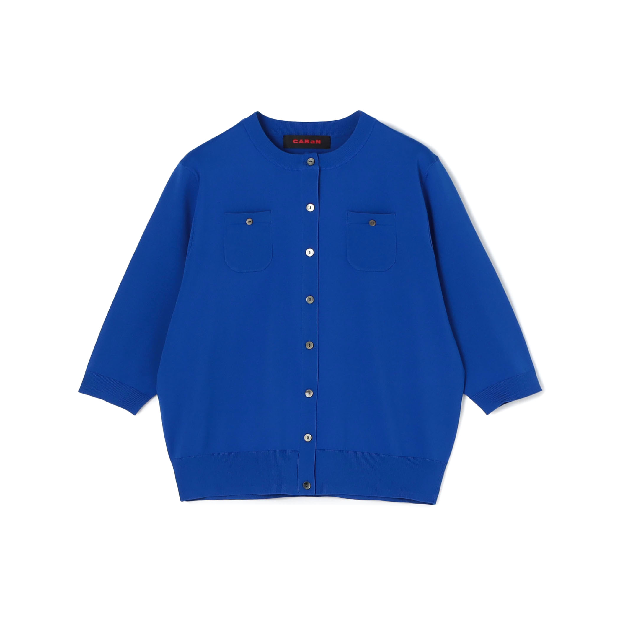 ファインポリエステル ハーフスリーブポケットカーディガン