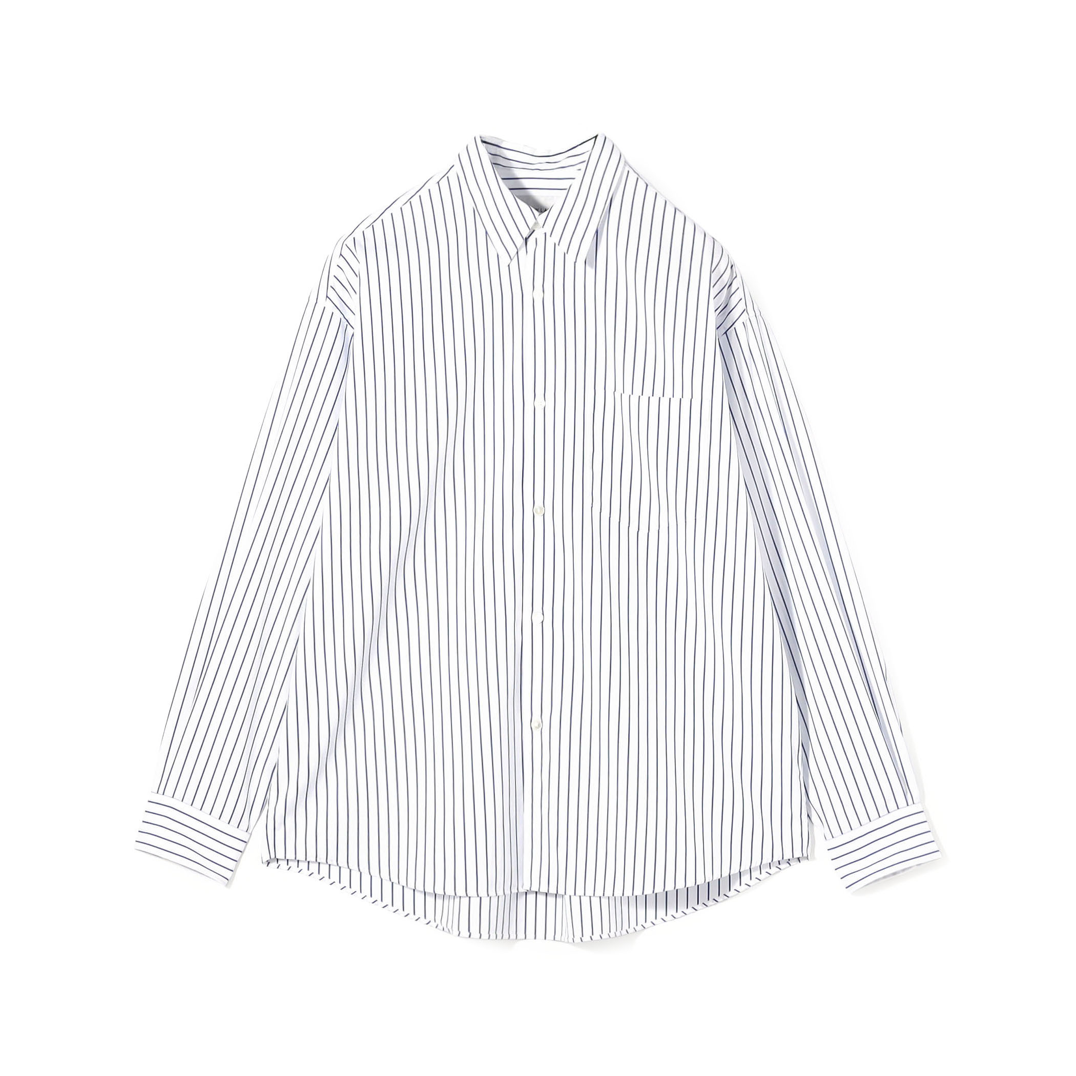 【店舗限定】コットンストライプ レギュラーカラーロングスリーブシャツ