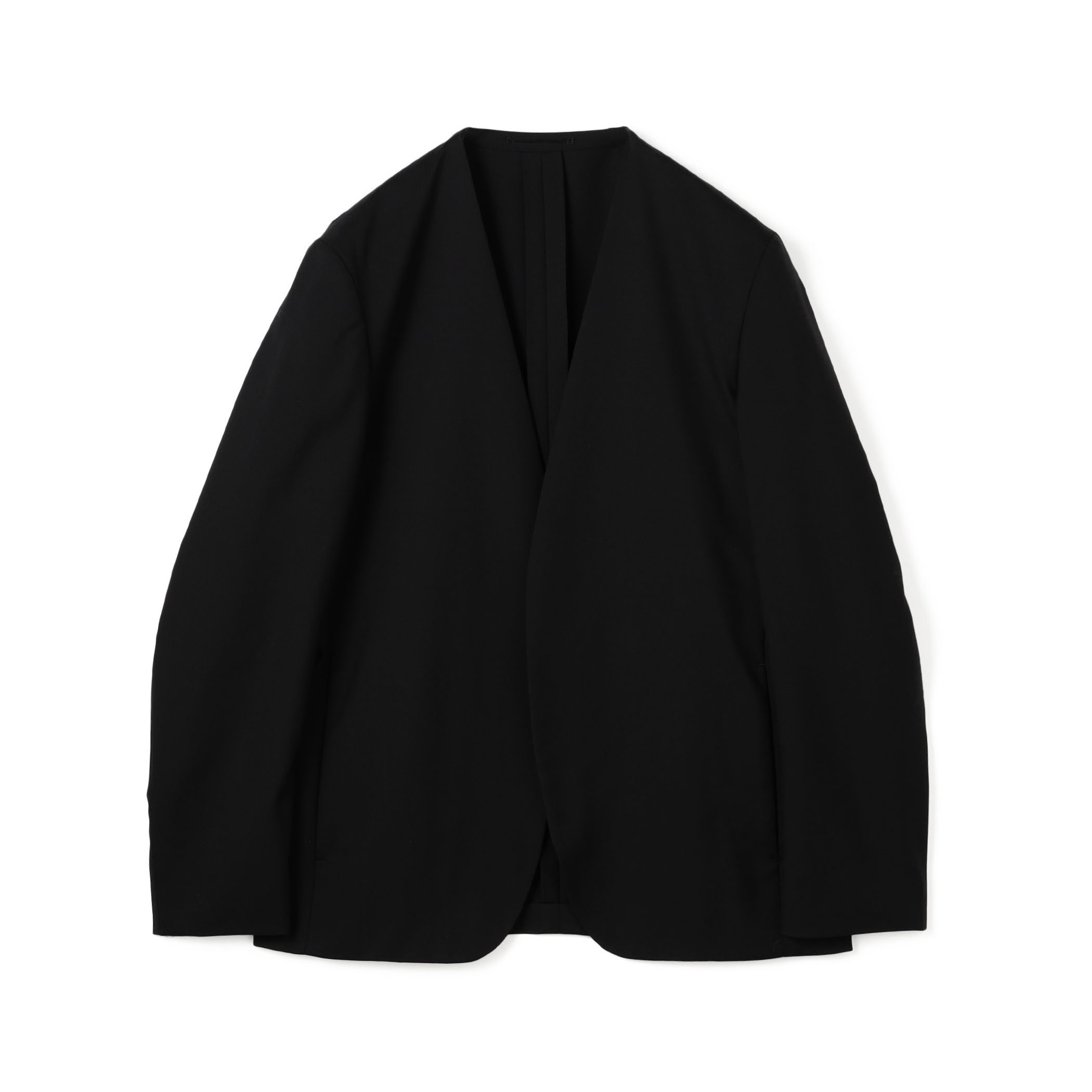 Super120's ウォッシャブルウール ノーカラージャケット