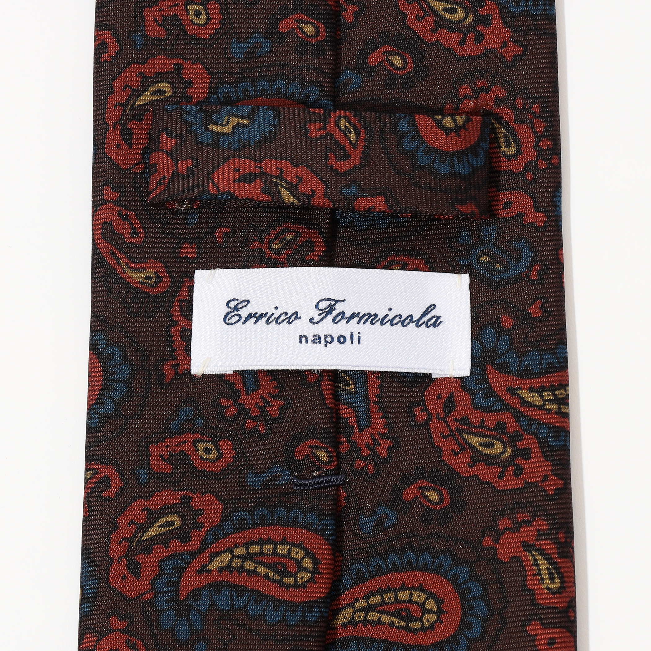 ERRICO FORMICOLA シルクプリント ペイズリー柄ネクタイ