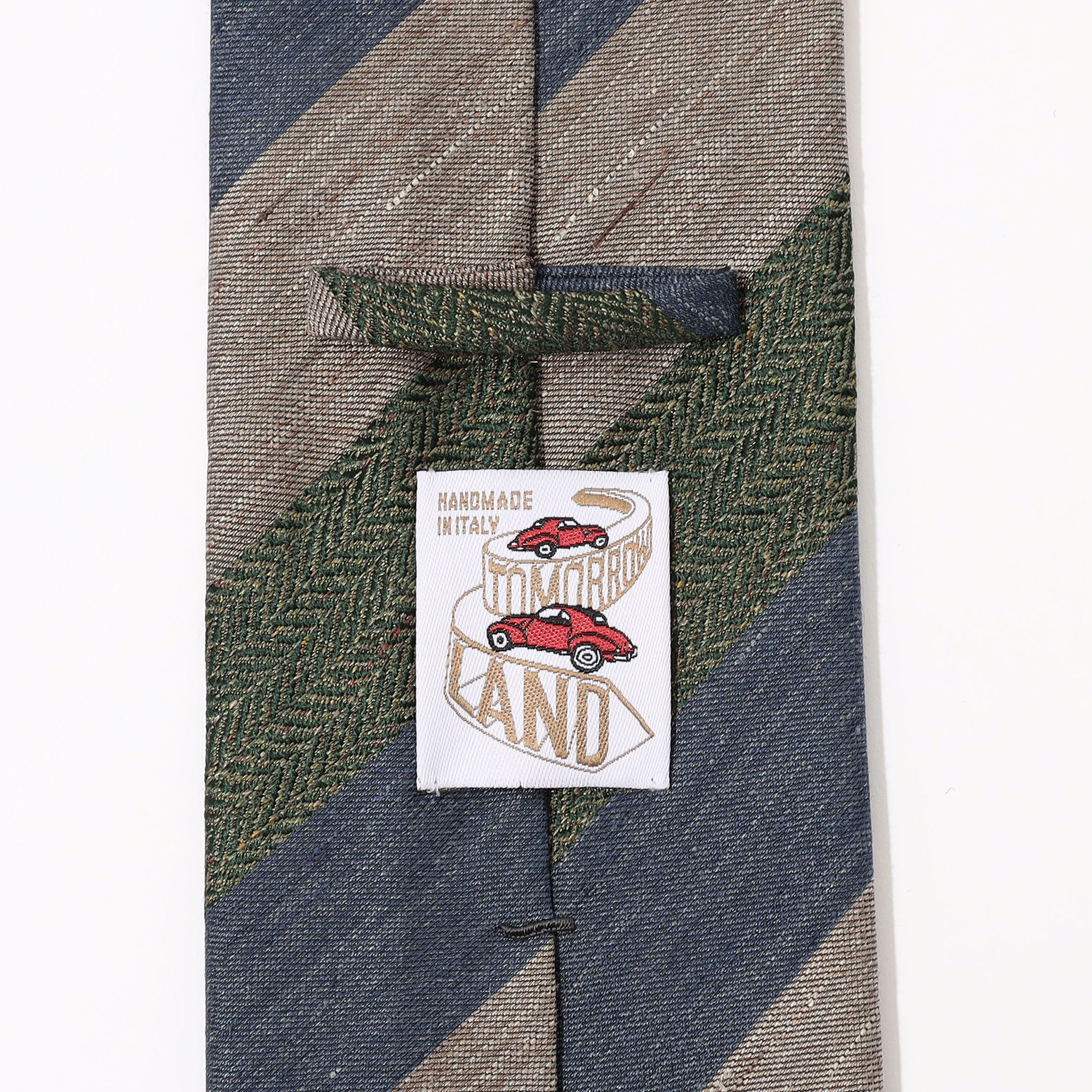 TOMORROWLAND MADE IN ITALY シルクリネン レジメンタルネクタイ