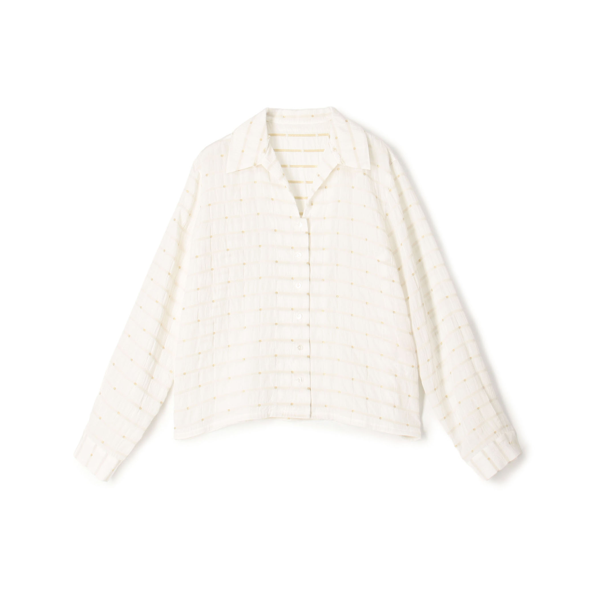 ドットジャカード オープンカラーシャツ