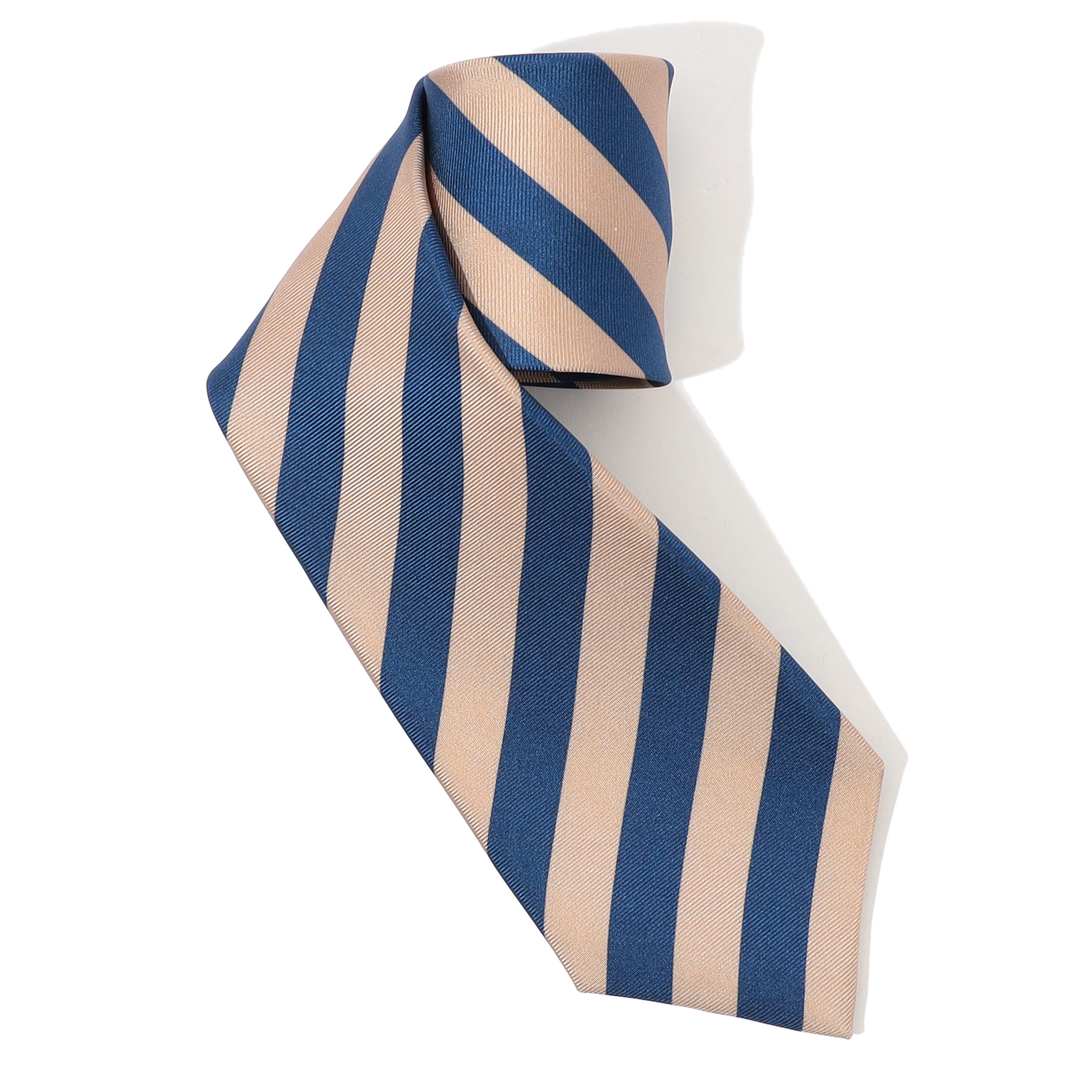 ERRICO FORMICOLA シルクプリント レジメンタルストライプネクタイ