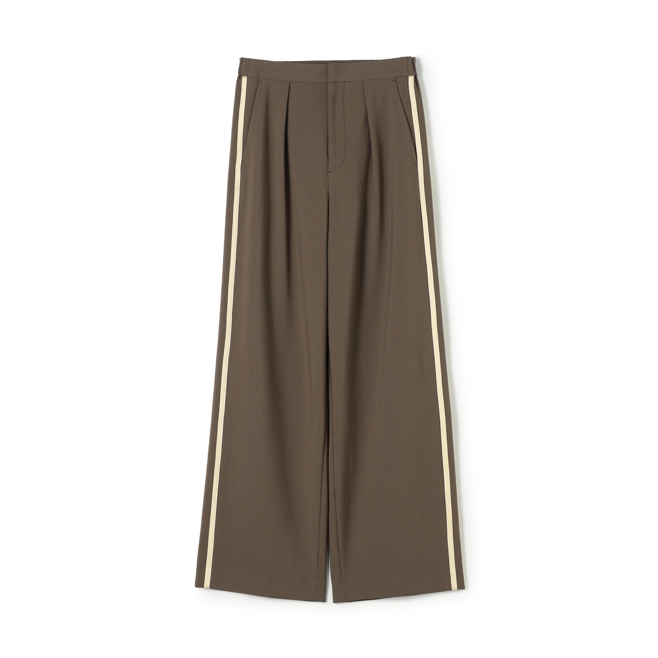 ポリエステルレーヨン タックセミワイドパンツ