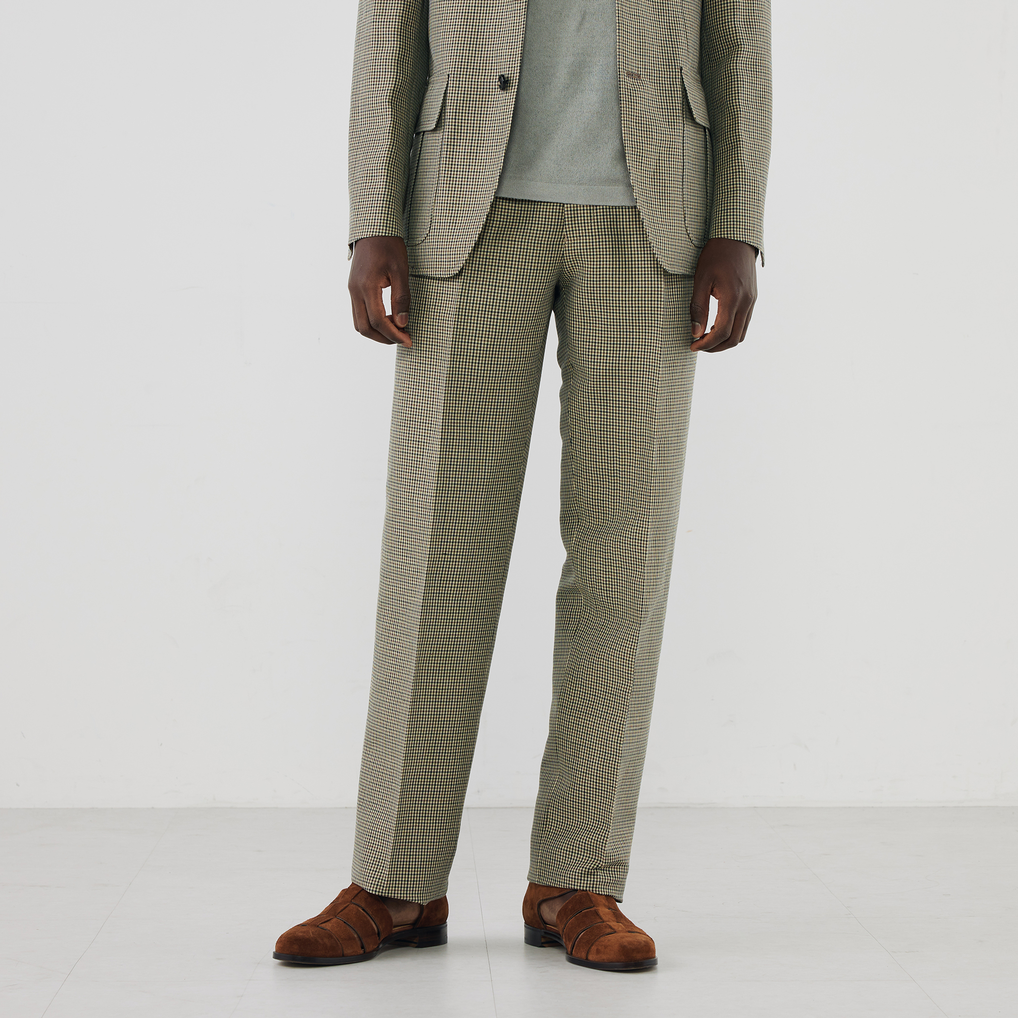 リネンウール 1プリーツ ストレートスラックス DORMEUIL BELFAST 