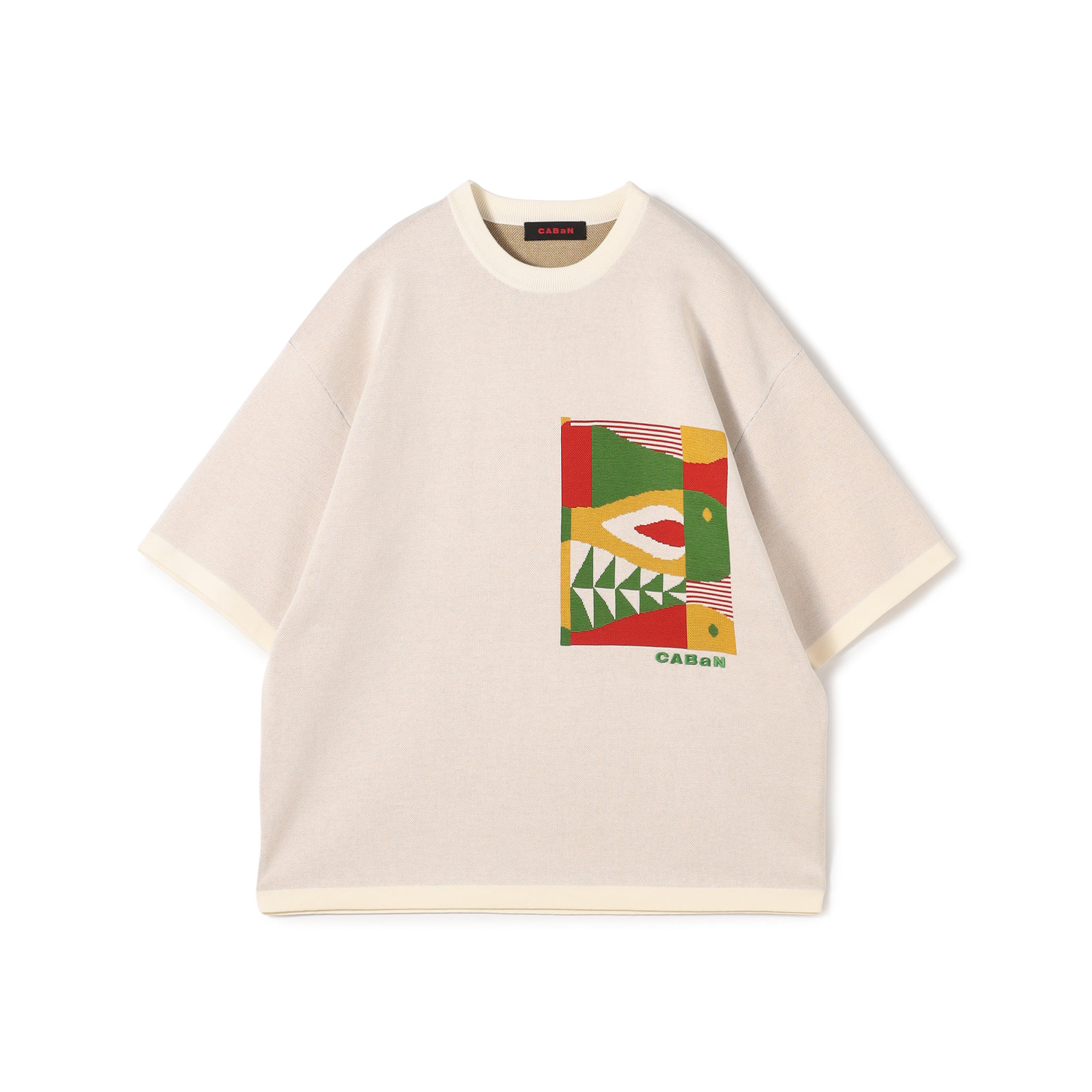 CABaN フィッシュジャカード ハーフスリーブプルオーバー