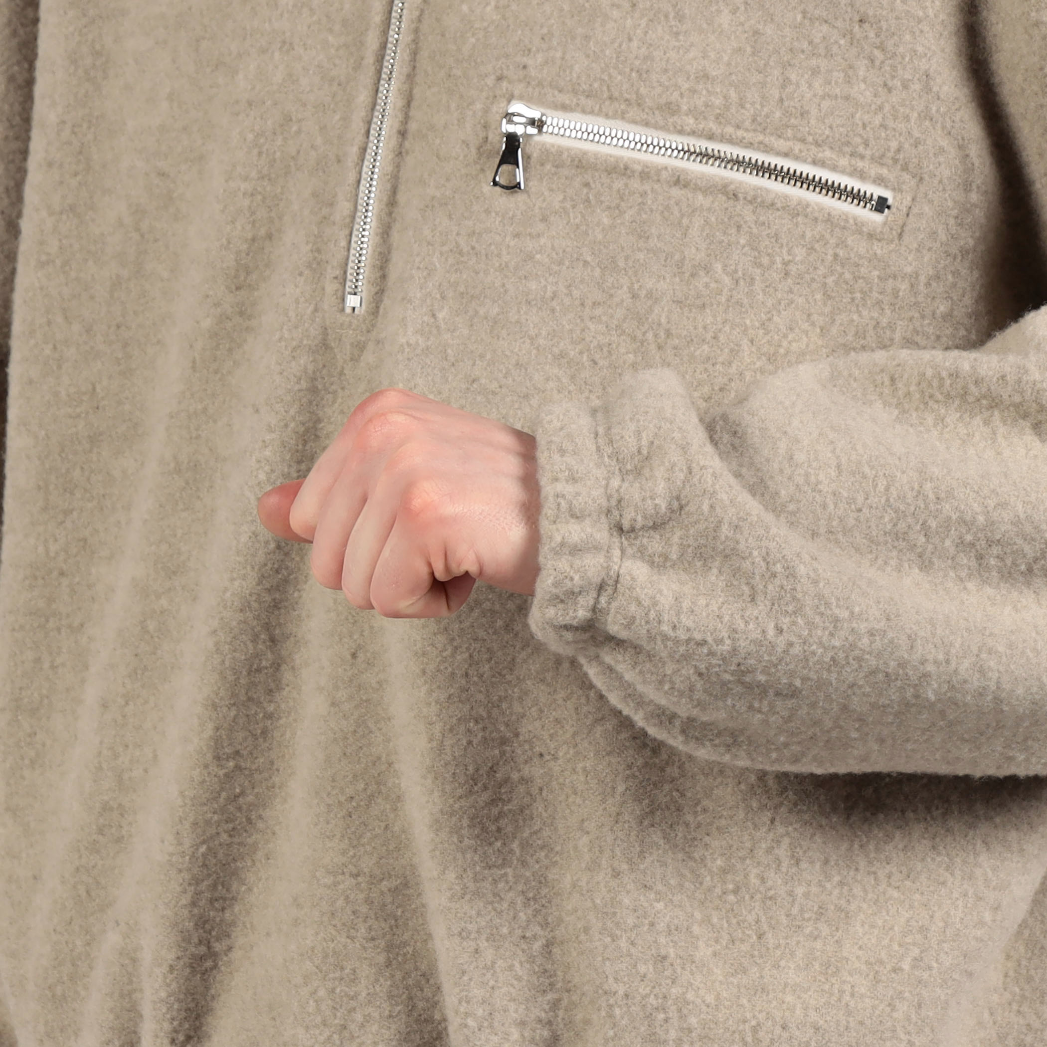 Rier natural fleece リア フリース グレー-