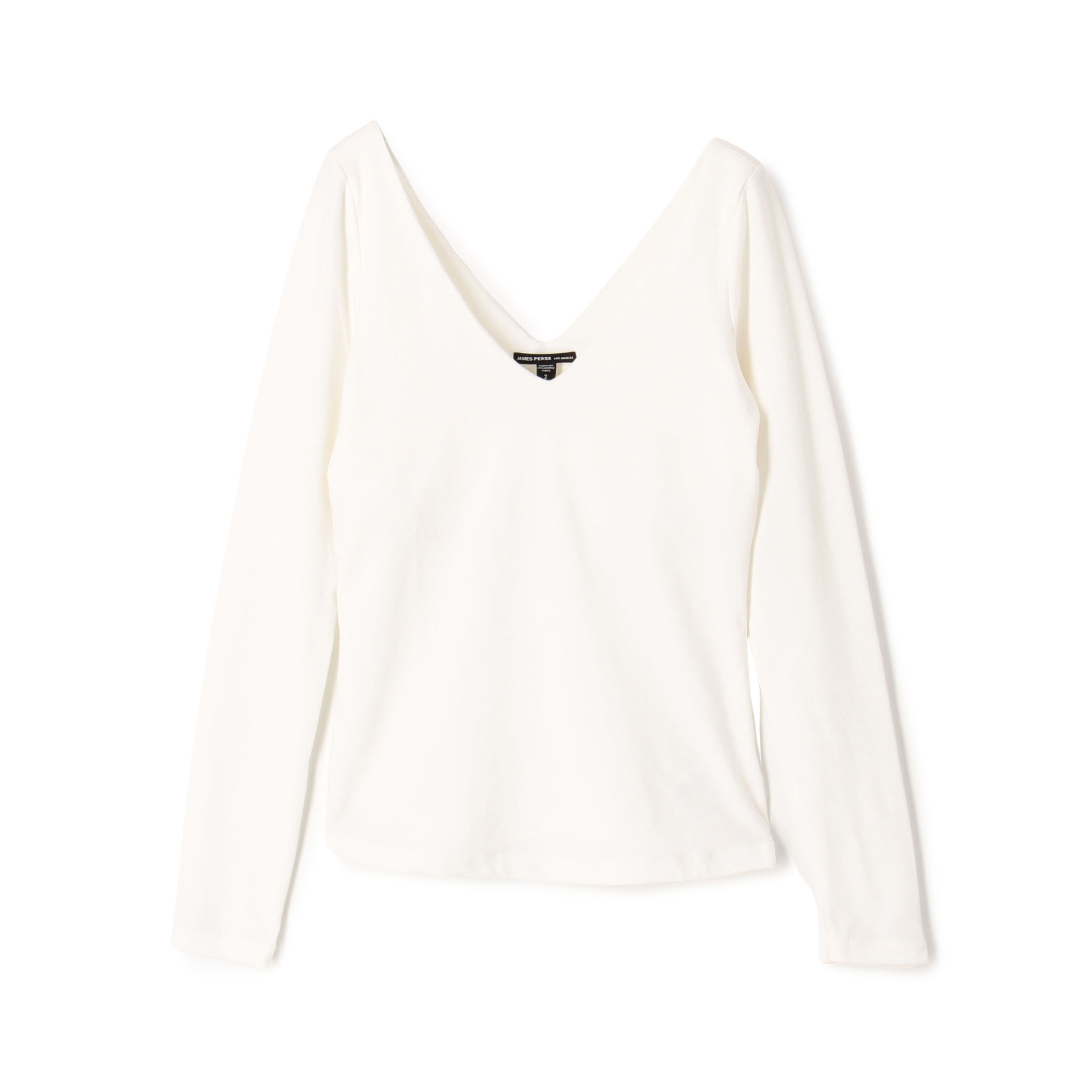 コットンストレッチ ディープVネックTシャツ WLSR3044
