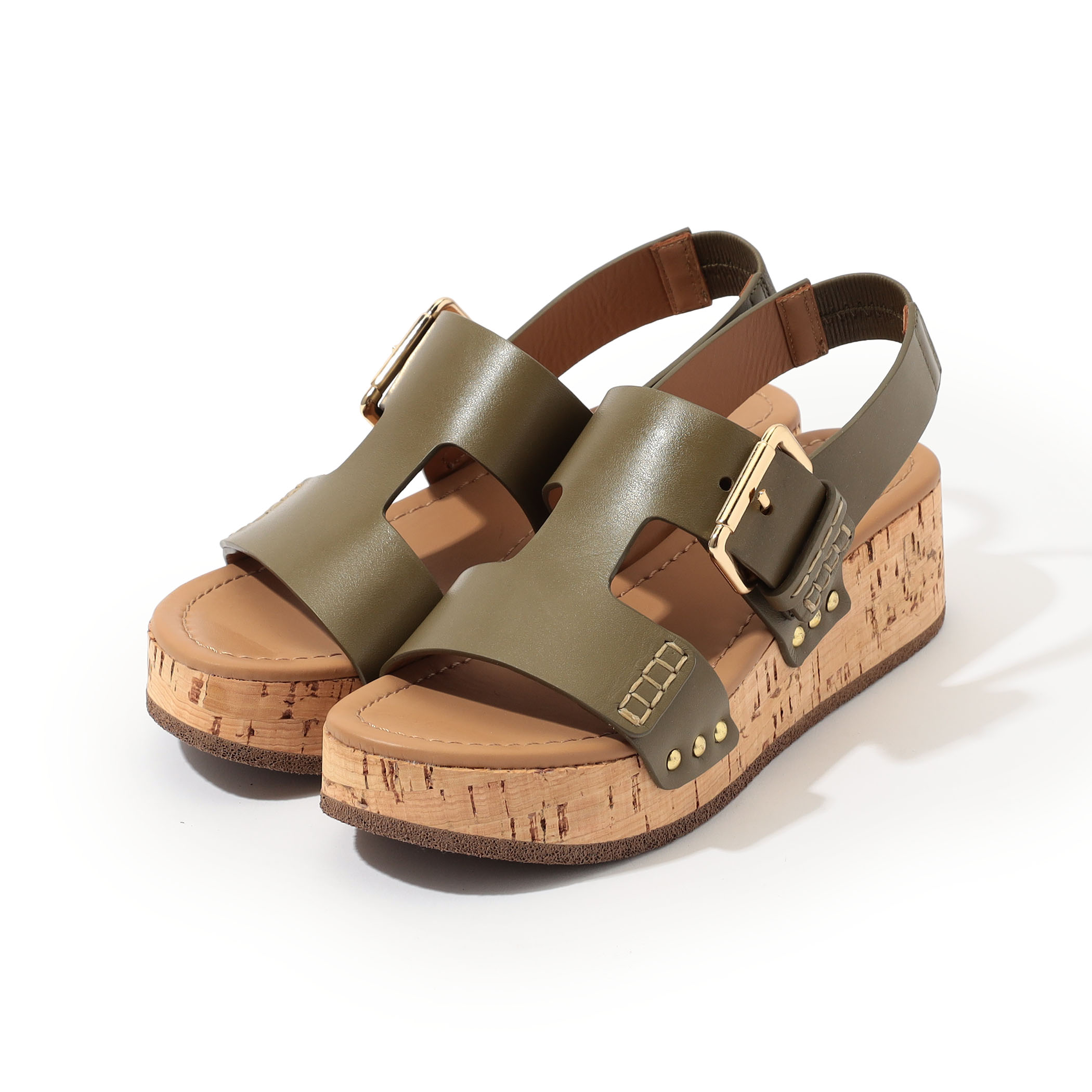 CLAIRE CHARLOTTE Sophie コルクソール バックストラップサンダル