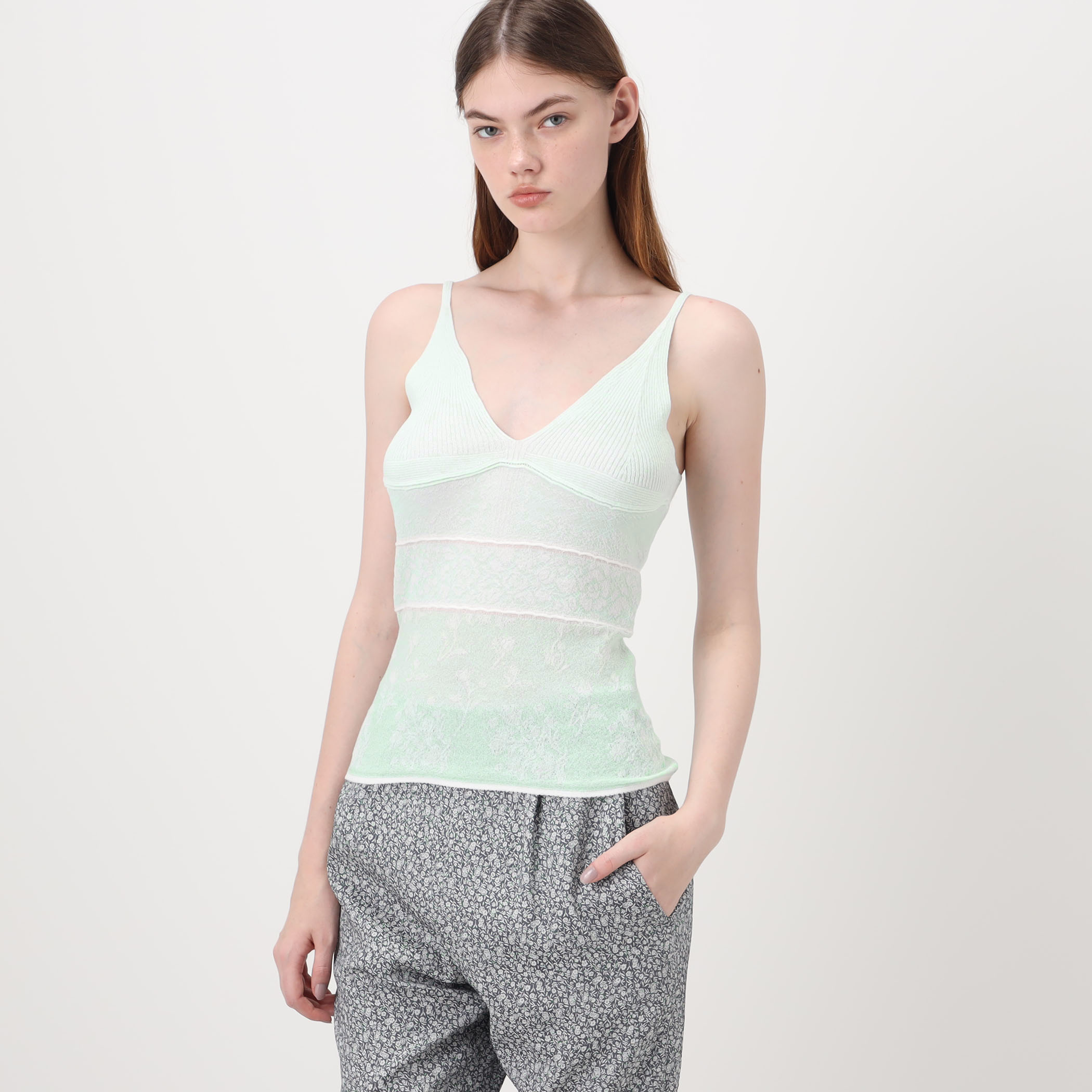 Mame Kurogouchi Floral Jacquard Knit Camisole Top ジャカード