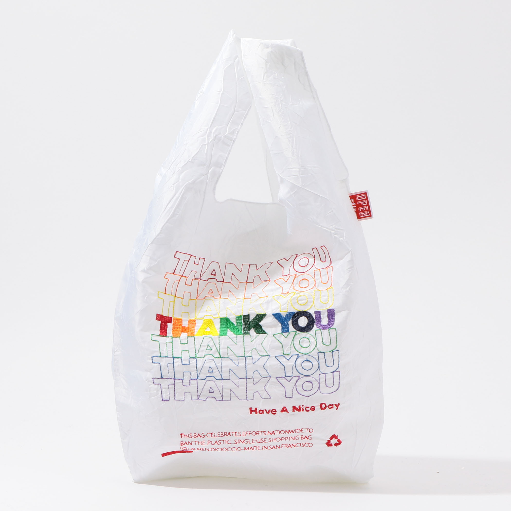 OPEN EDITIONS THANK YOU RAINBOW TOTE BAG