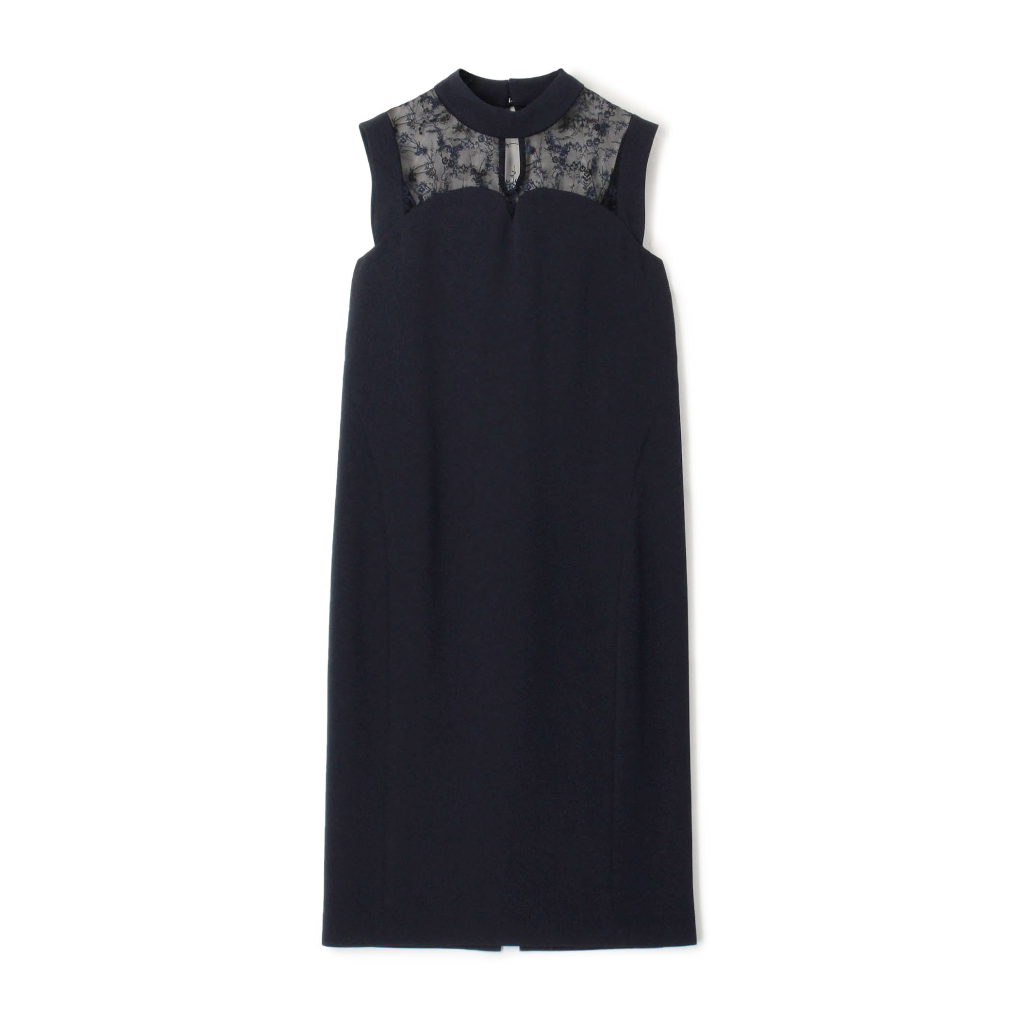 Mame Kurogouchi Acetate Polyester Floral Lace-Collar Sleeveless Dress