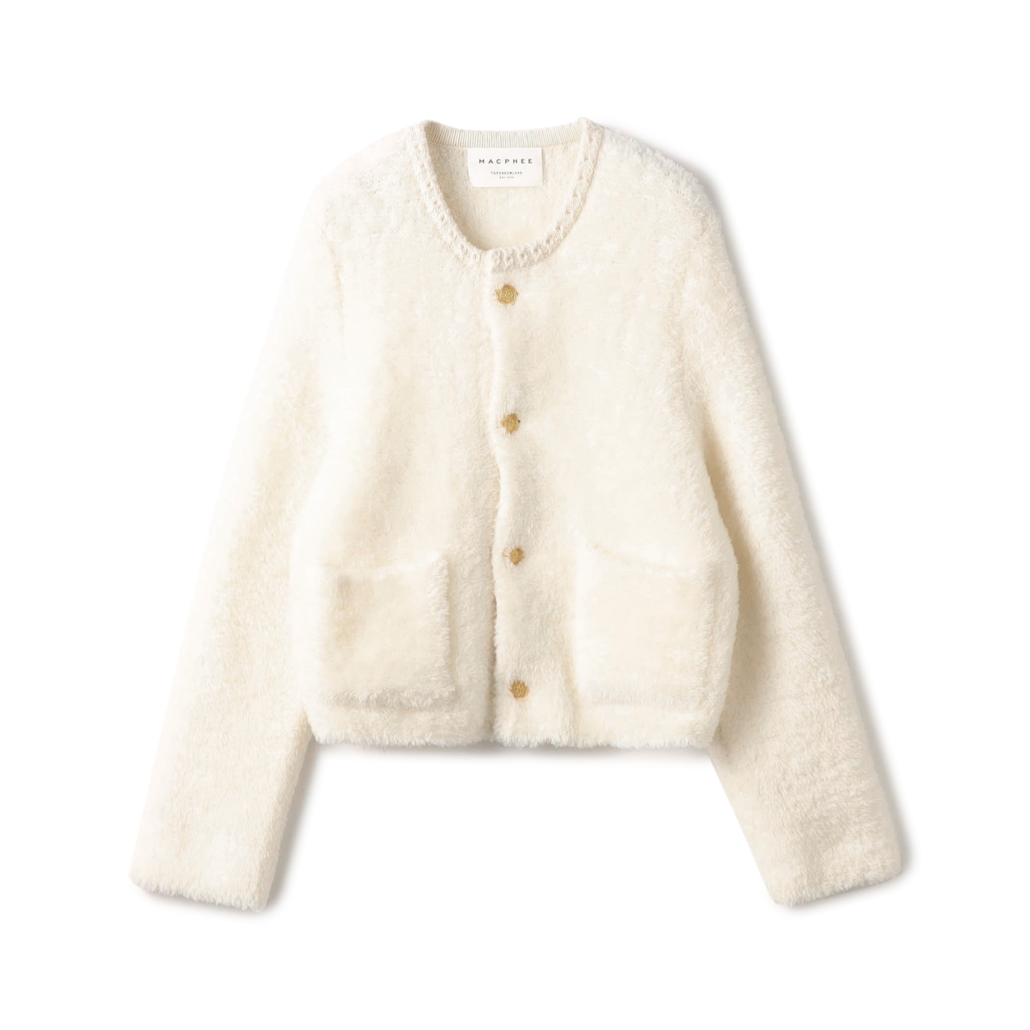 ■ムートン クルーネックカーディガン