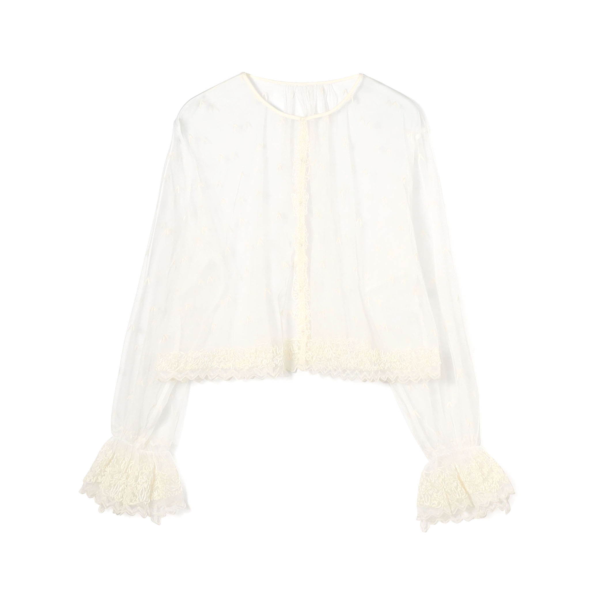 ビンテージレース キャンディースリーブブラウス