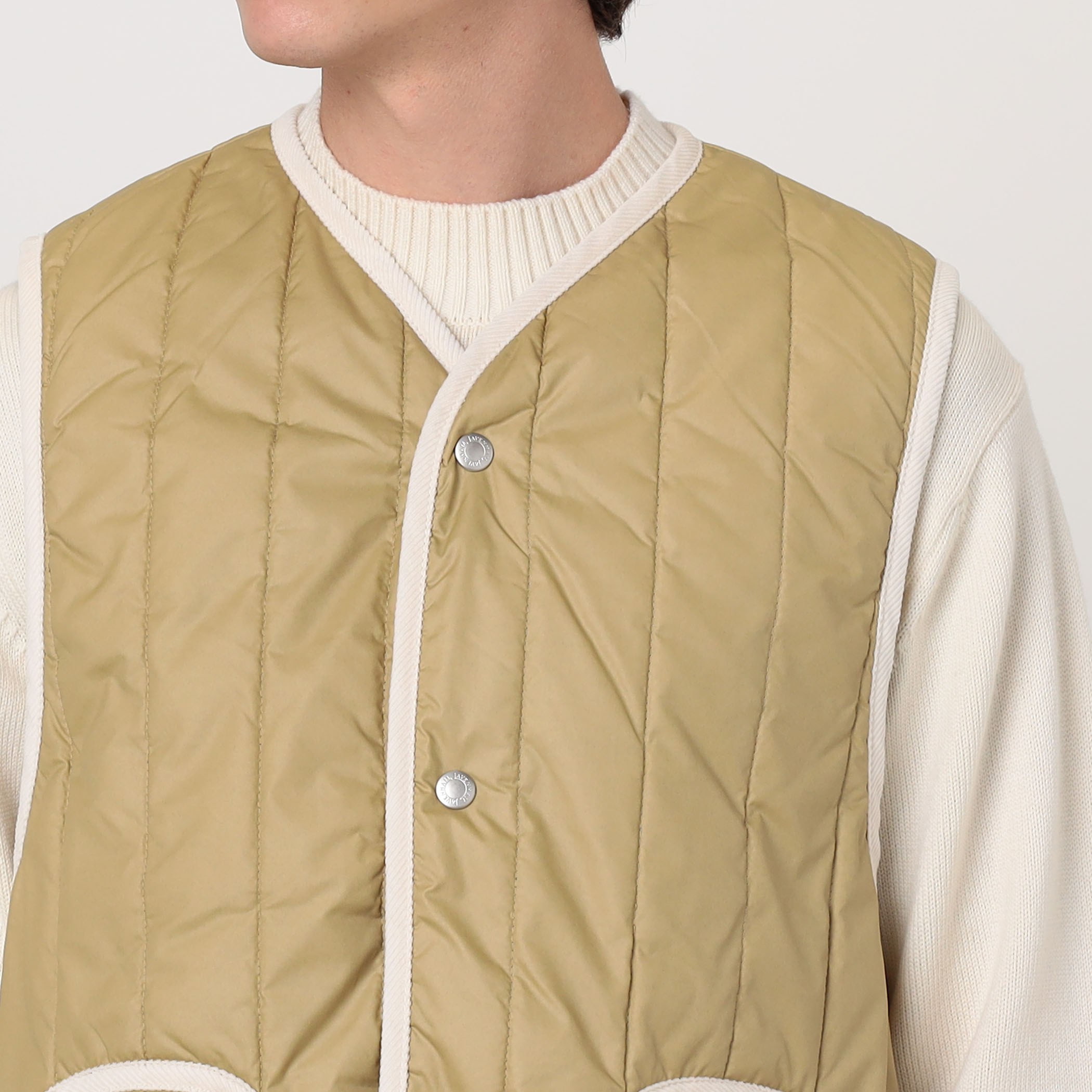 LAVENHAM STUDIO GILET ピグメントダイ バーティカルキルティング