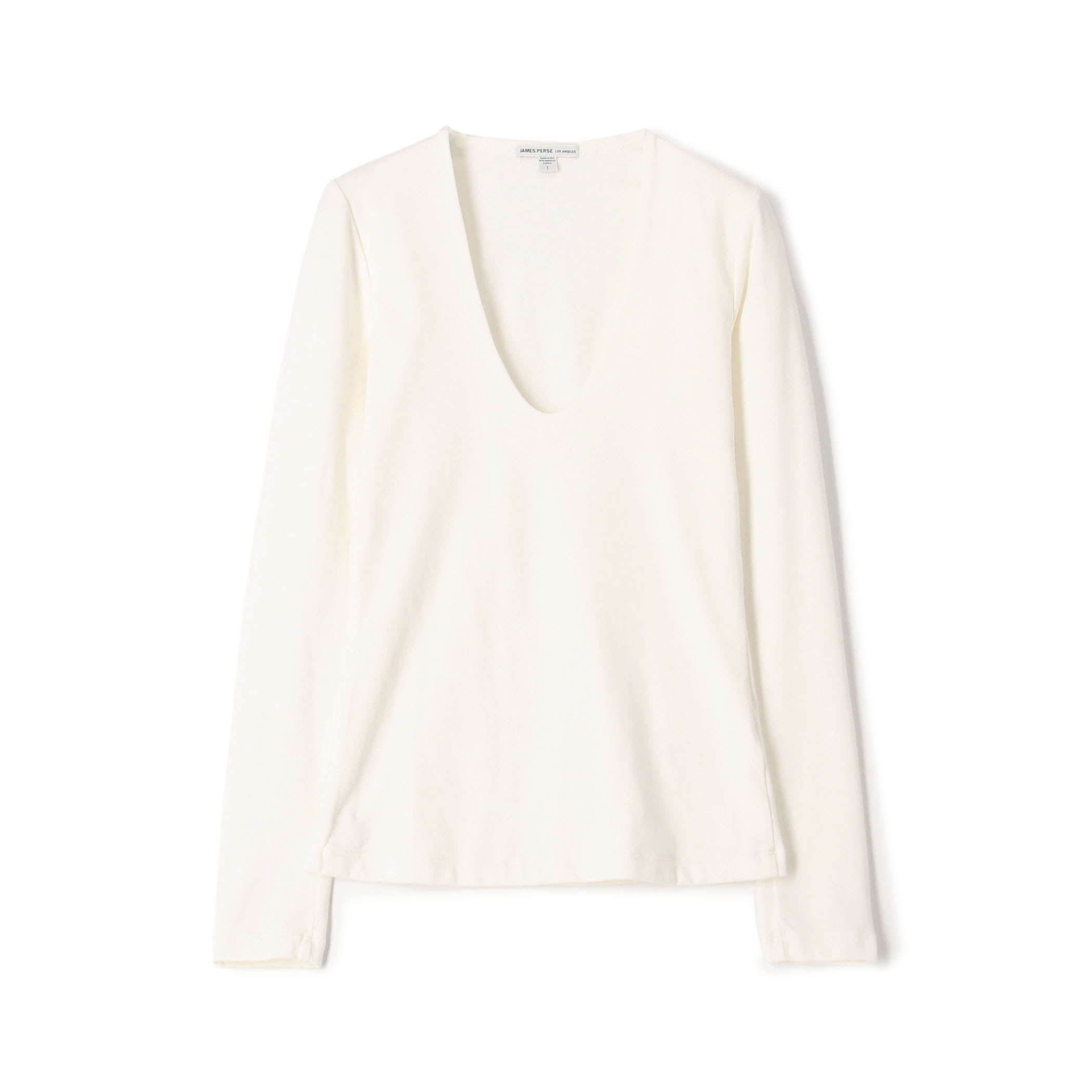 コットンストレッチ ディープVネックTシャツ WLSR3897