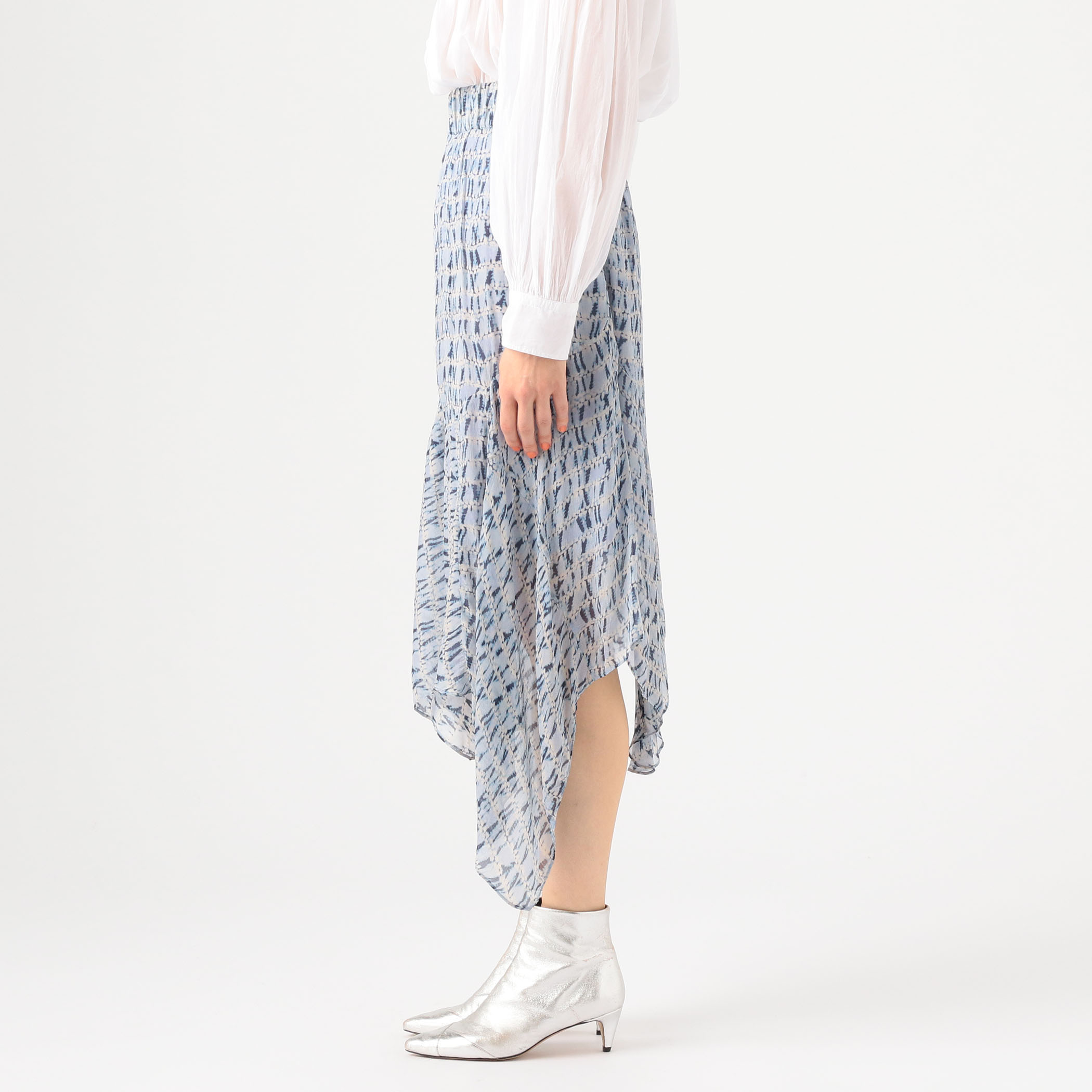 ISABEL MARANT ETOILE SOLEDA レーヨンプリント アシンメ