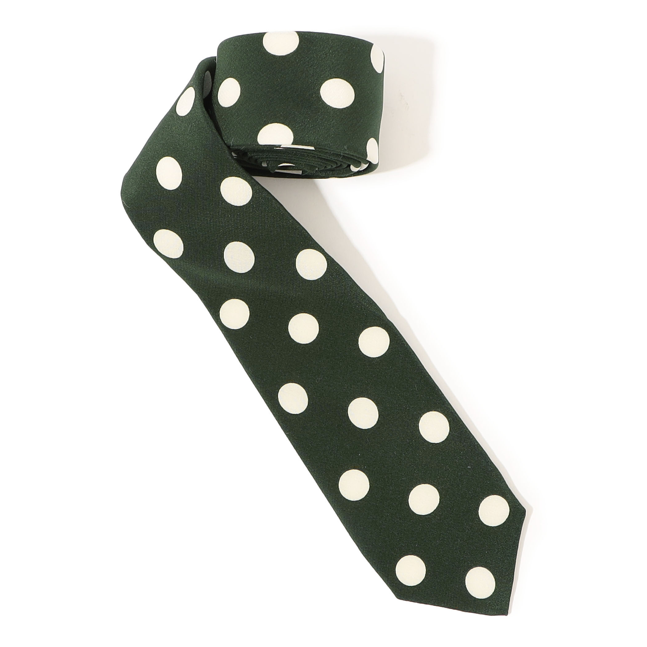 MAISON et VOYAGE シルクプリント 12mmドット ナロータイ