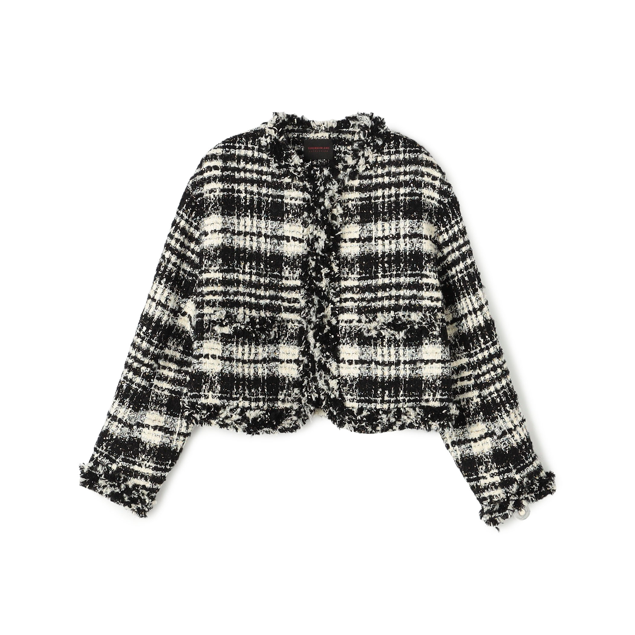 オーロラグレンチェック ノーカラージャケット