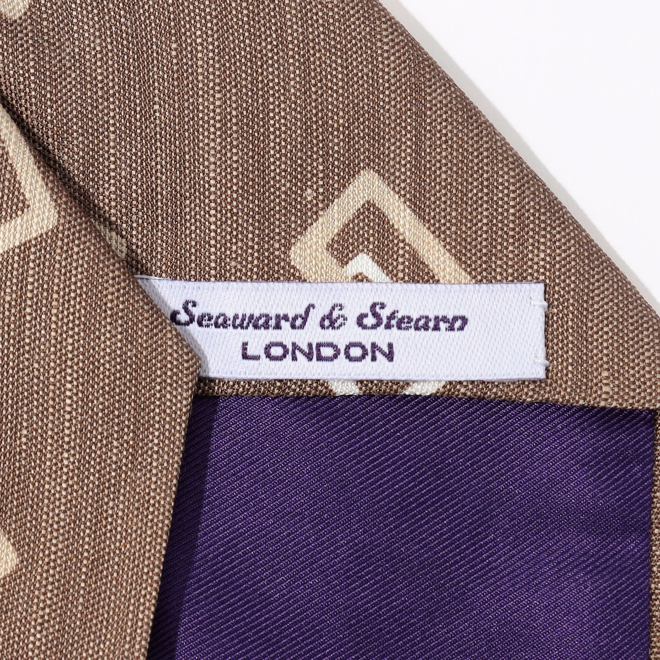 Seaward & Stearn リネンシルク グラフィック小紋ネクタイ
