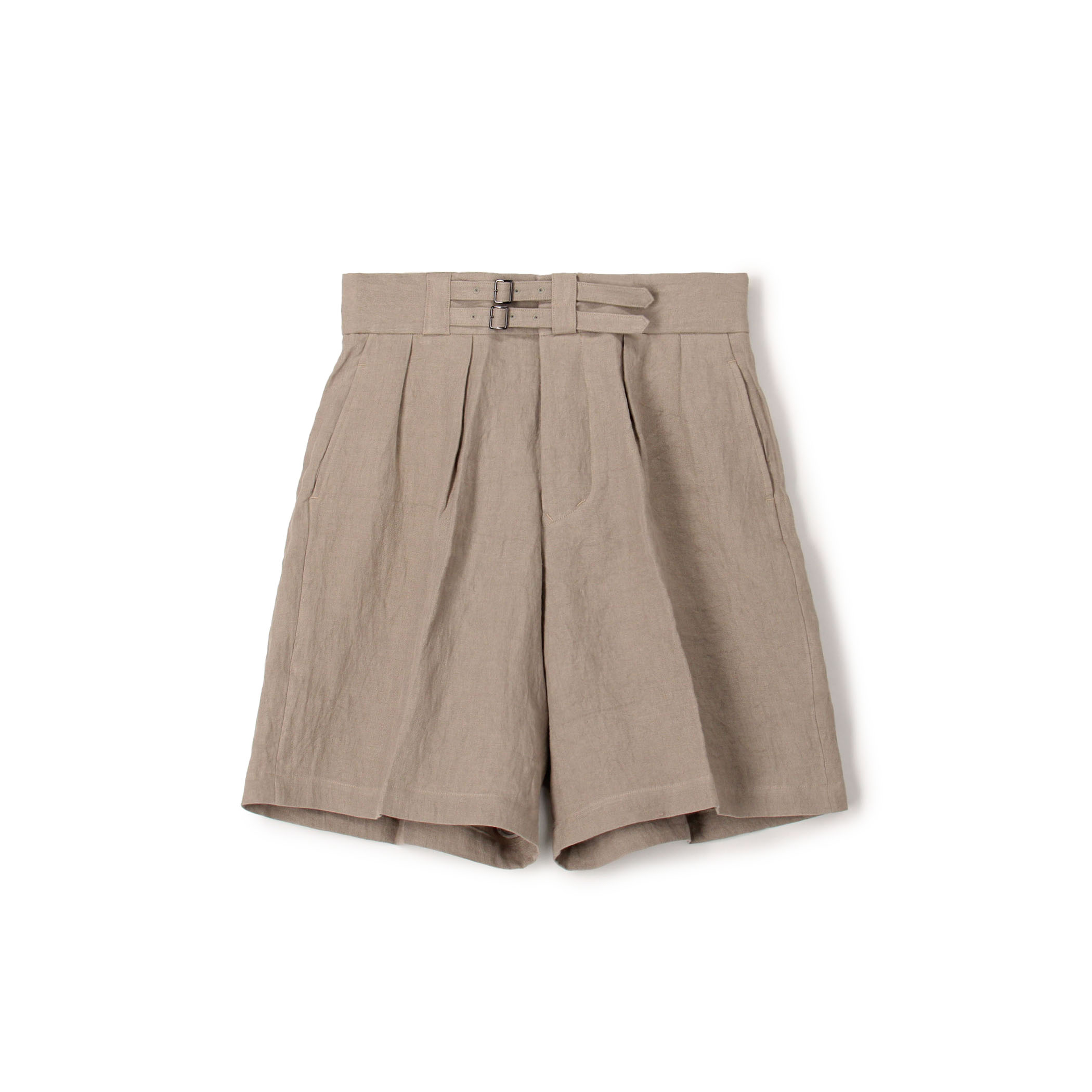 HAVERSACK ATTIRE リネンダブルバックル ショートパンツ